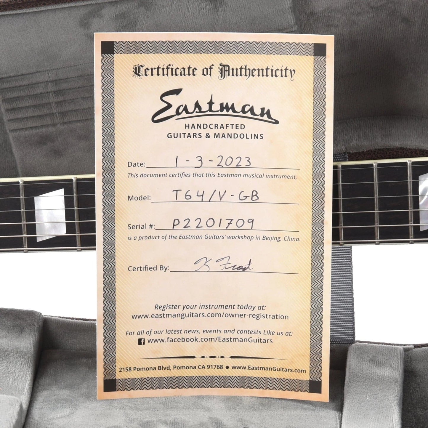 Eastman T64/v Thinline Antique Goldburst
