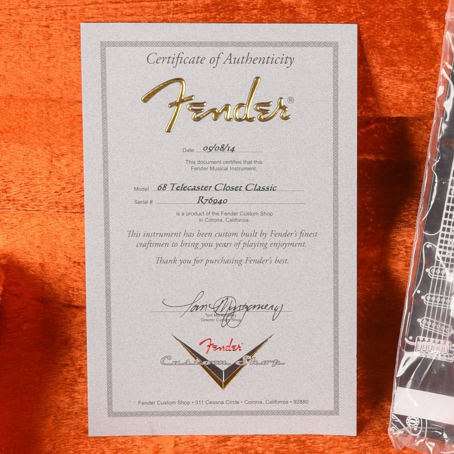Fender Custom Shop '68 Telecaster Closet Classic White Blonde 2014