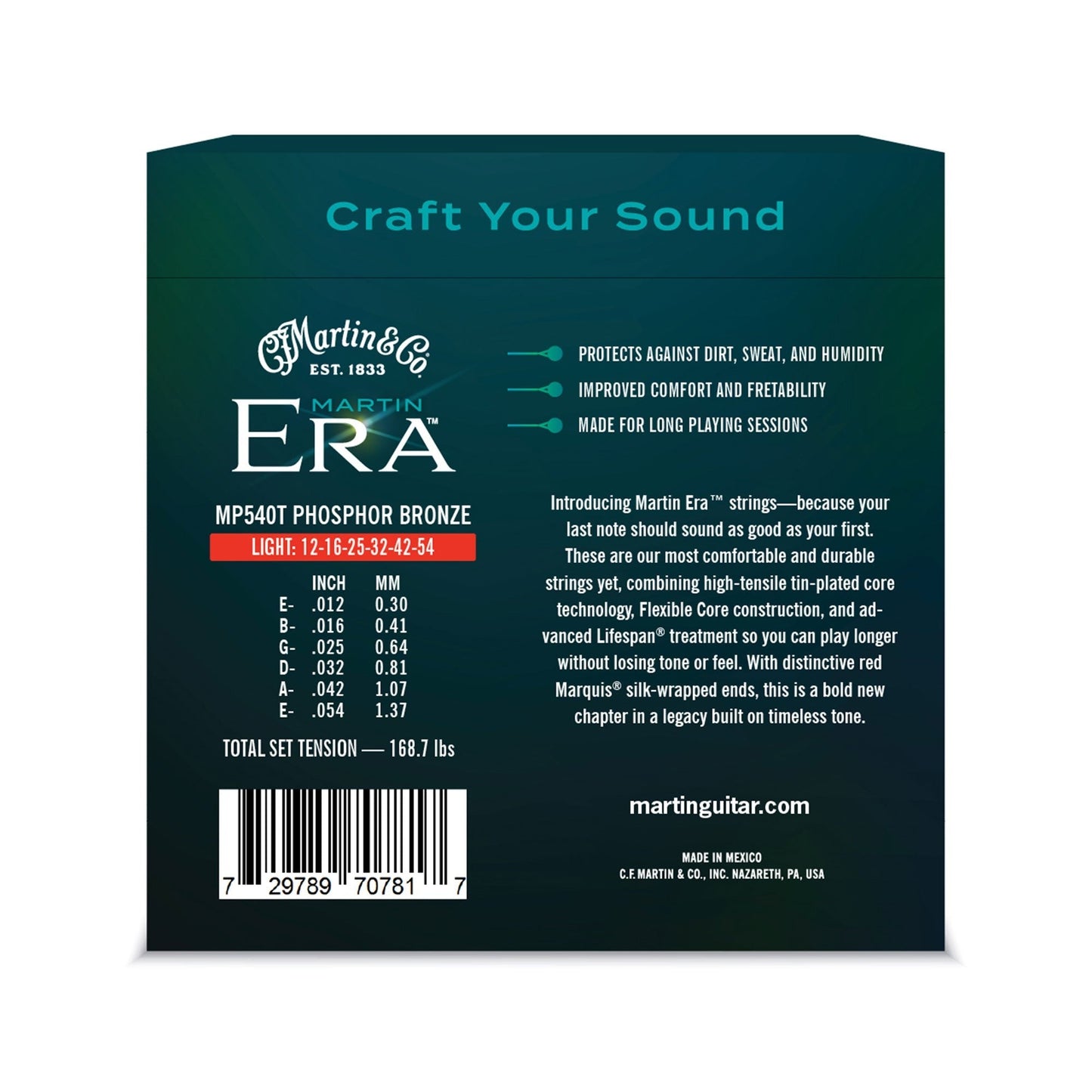 Martin Era MP540T Treated Acoustic Guitar Strings Light 12-54
