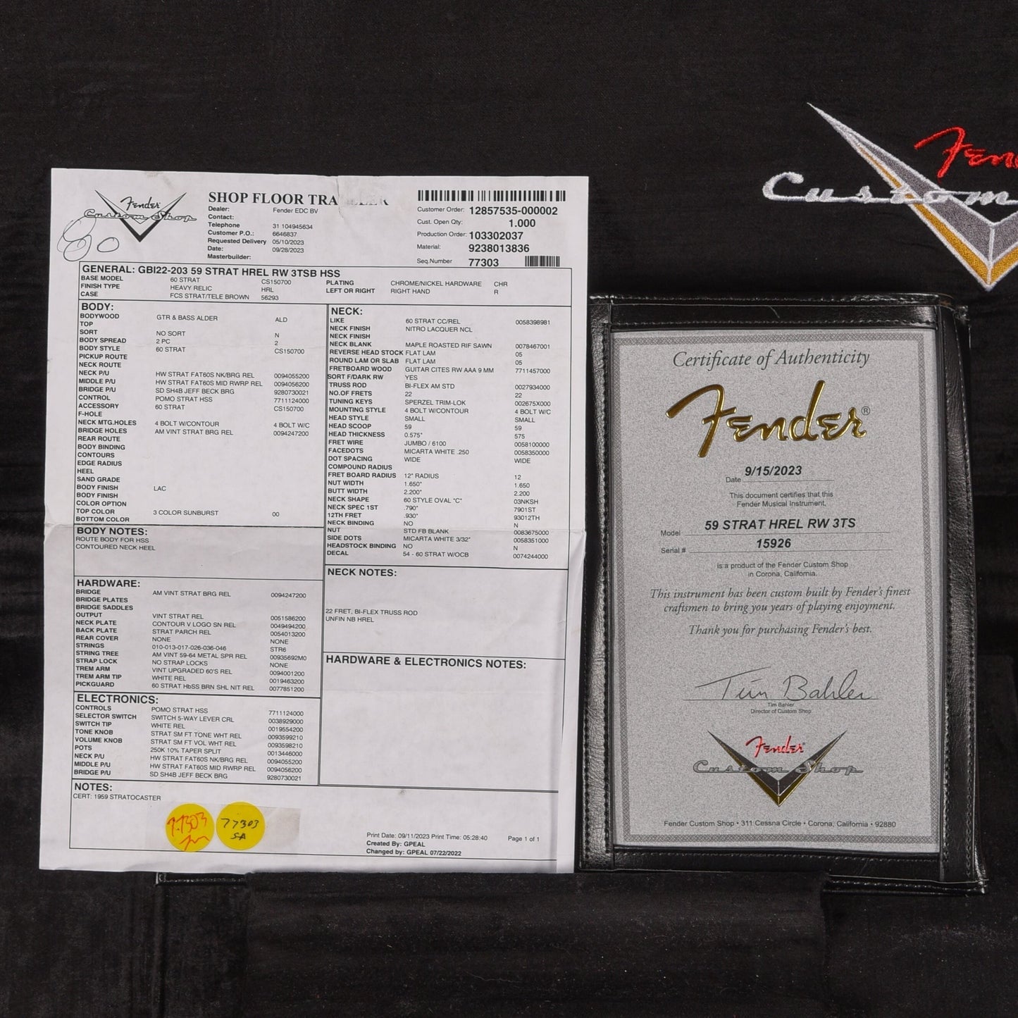 Fender Custom Shop '59 Stratocaster Heavy Relic Sunburst 2023