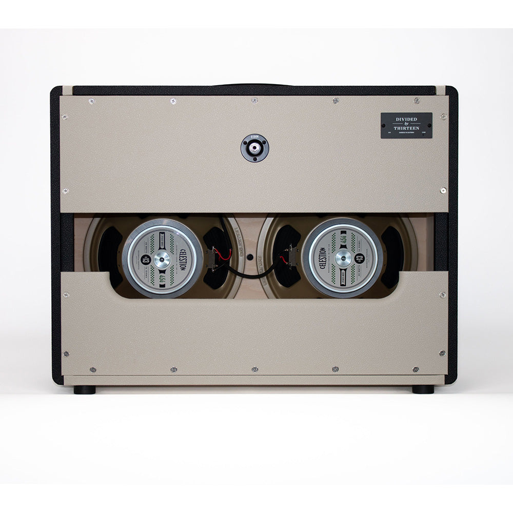 Divided by 13 2x12F Open Back Speaker Cabinet Black Bronco, Cream V w/ 454 Speakers and Pinstripe Grille