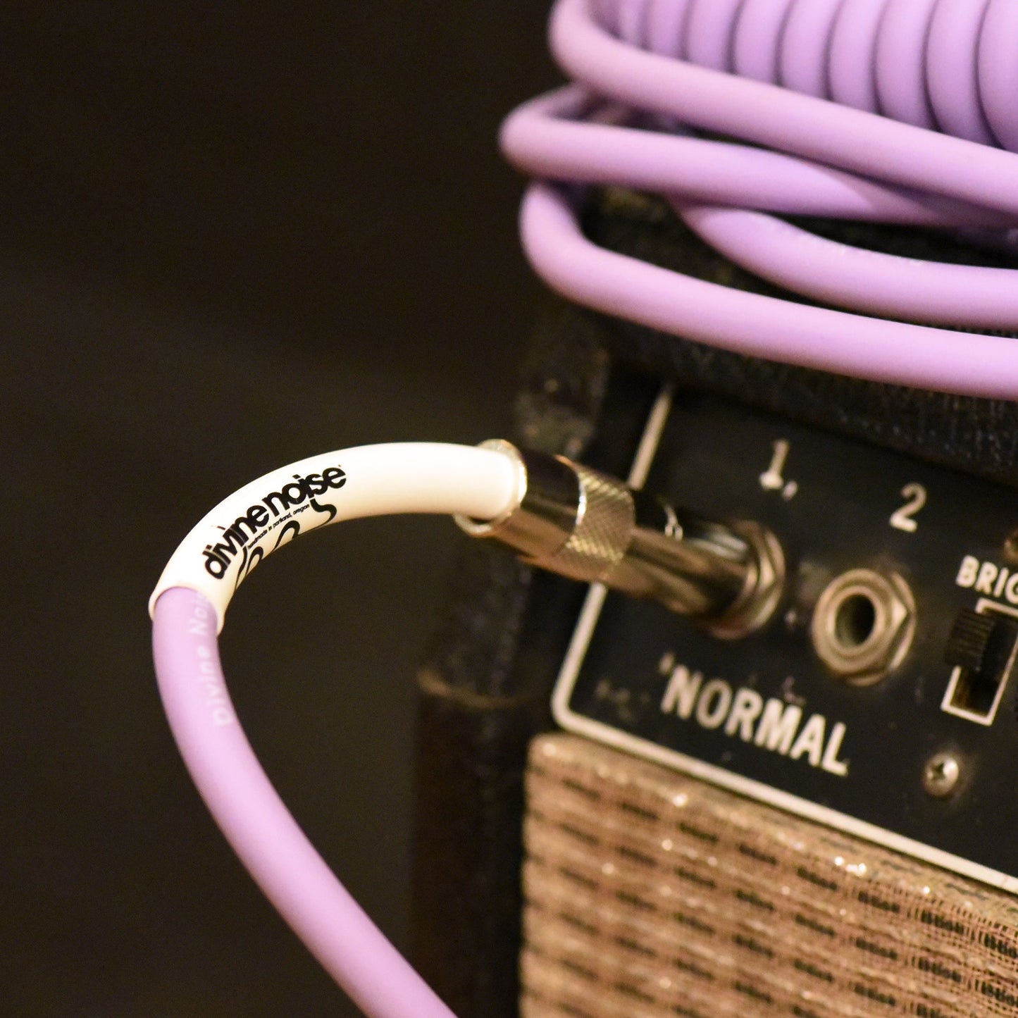 Divine Noise 50/50 Instrument Cable 30' Right Angle/Straight Lavender Haze