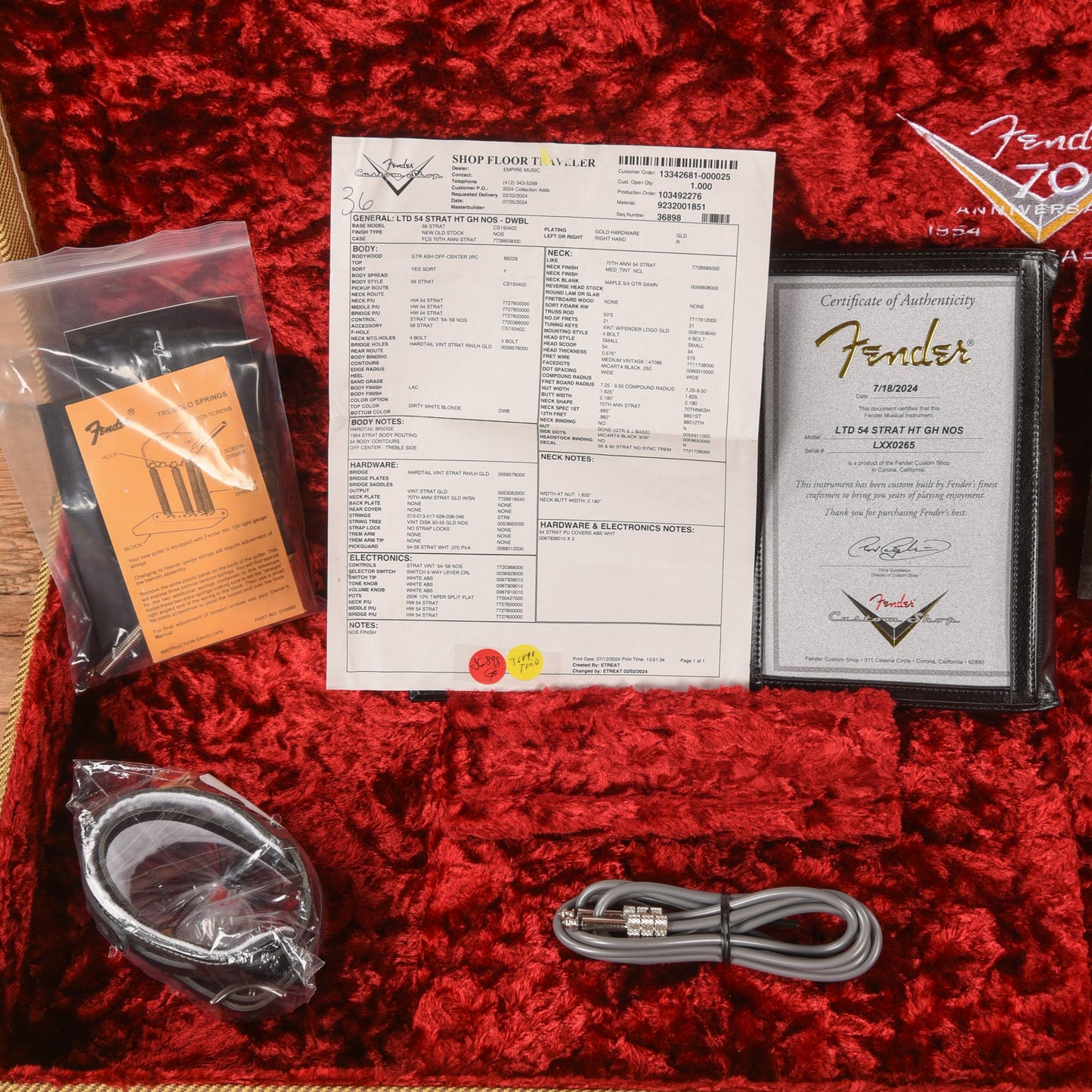 Fender Custom Shop LTD '54 Stratocaster Hardtail Reissue NOS Dirty White Blonde 2024