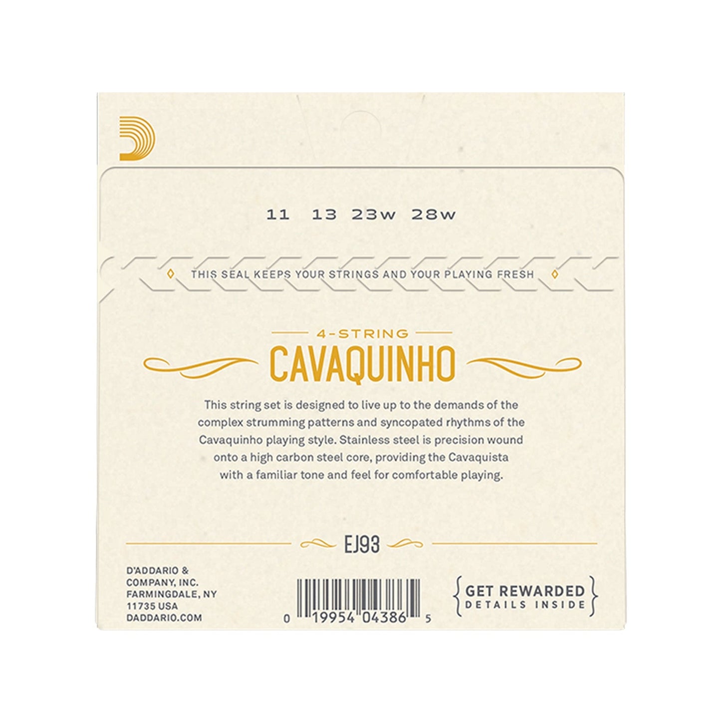 D'Addario EJ93 Cavaquinho Stainless Steel Strings