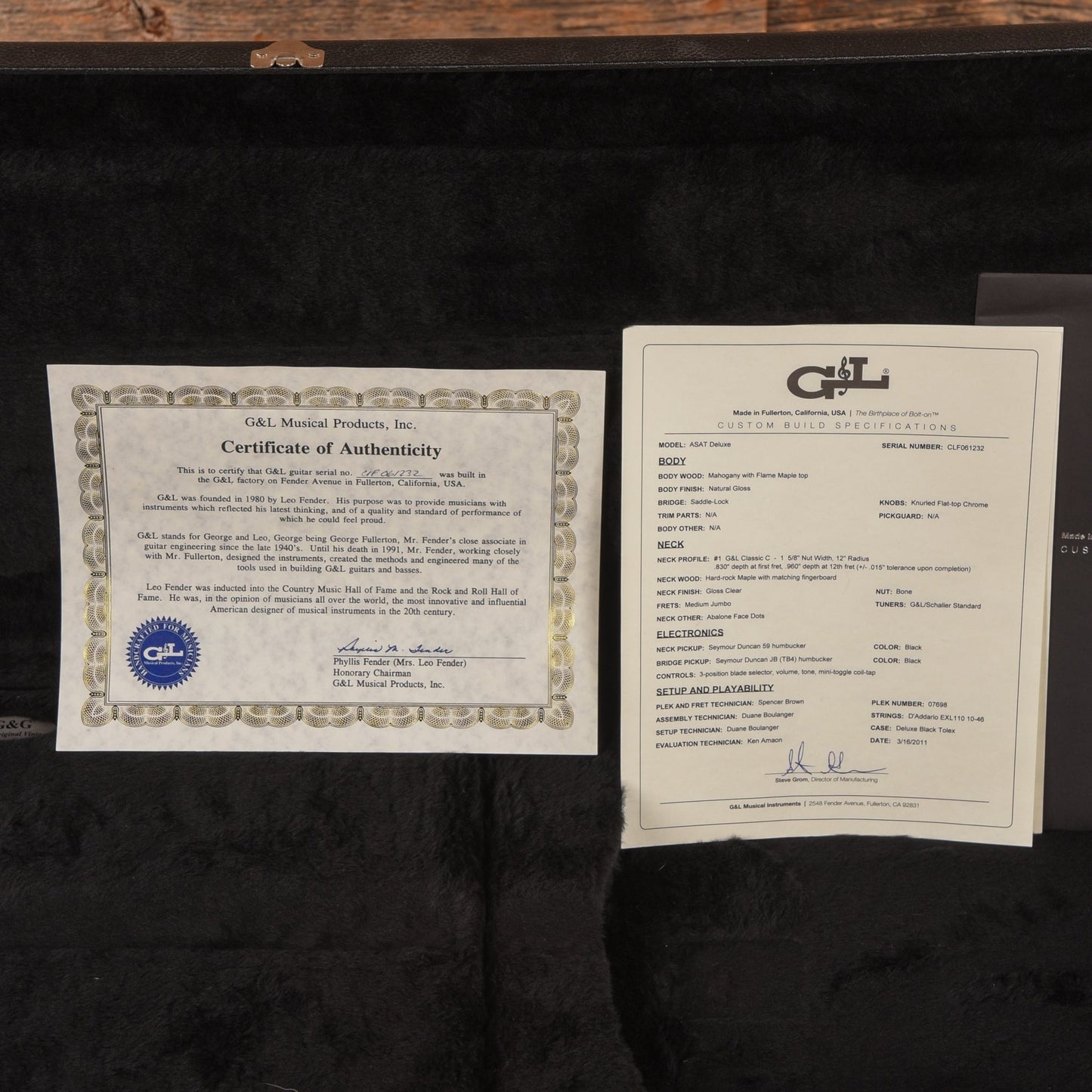 G&L USA ASAT Deluxe Natural