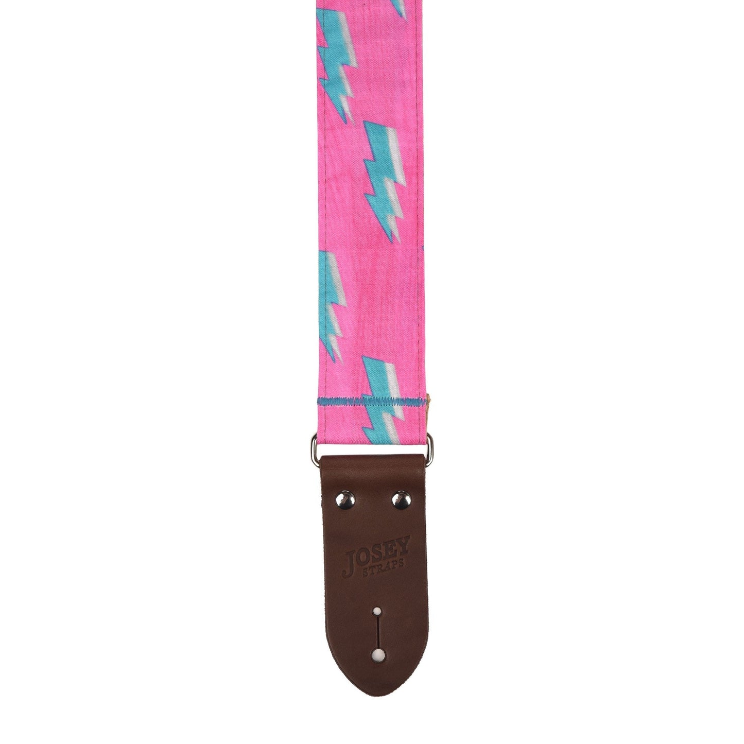Josey Heat Lightning 2" Guitar Strap w/Chocolate Ends and Cotton Backing