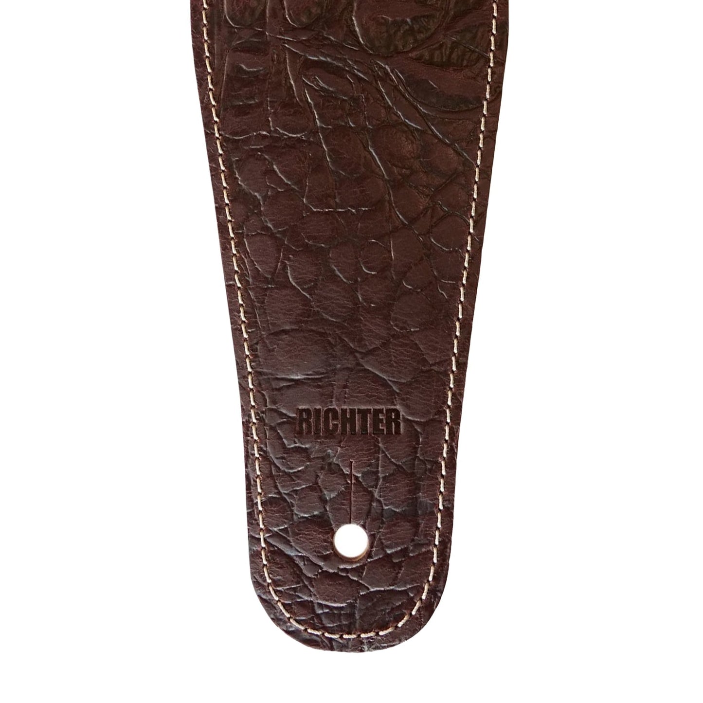 Richter Beavertail Guitar Strap Genuine Leather Padded Cayman Brown