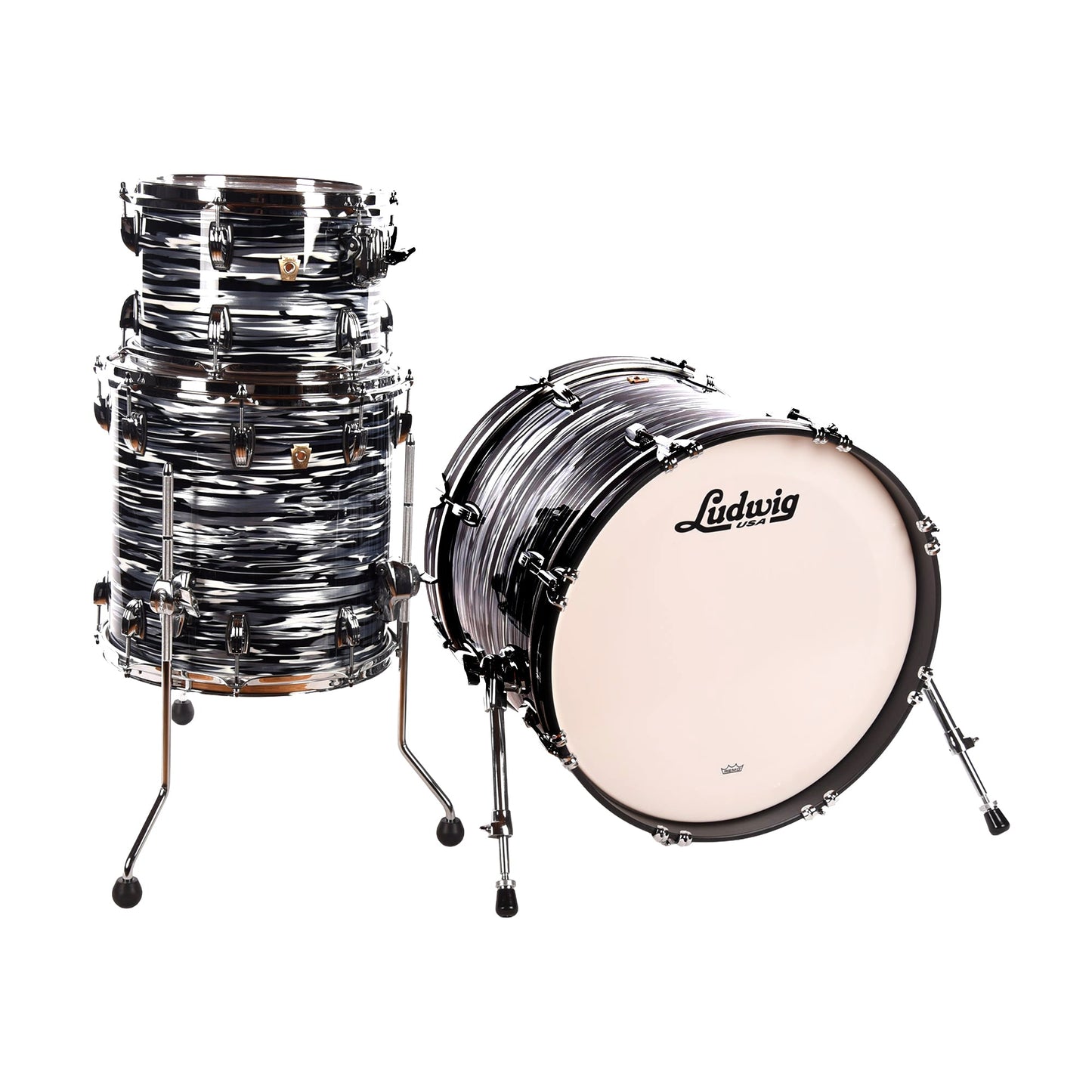 Ludwig Classic Maple 12/14/20 3pc. Drum Kit Black Oyster Pearl (70's bowling ball)