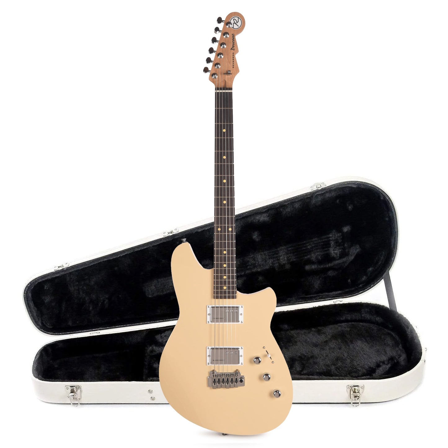 Reverend Descent Baritone Electric Guitar w/ Wilkinson Sandstone and Teardrop Two Tone Case Bundle