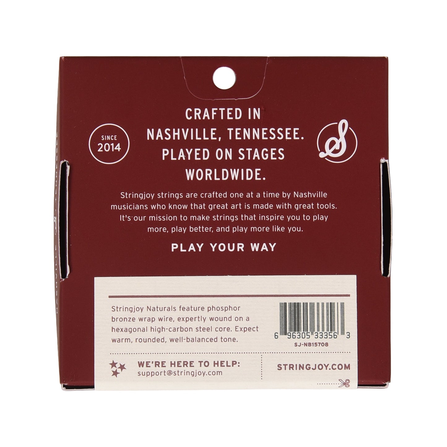 Stringjoy Naturals Baritone Gauge 15-70 8-String Phosphor Bronze Acoustic Guitar Strings