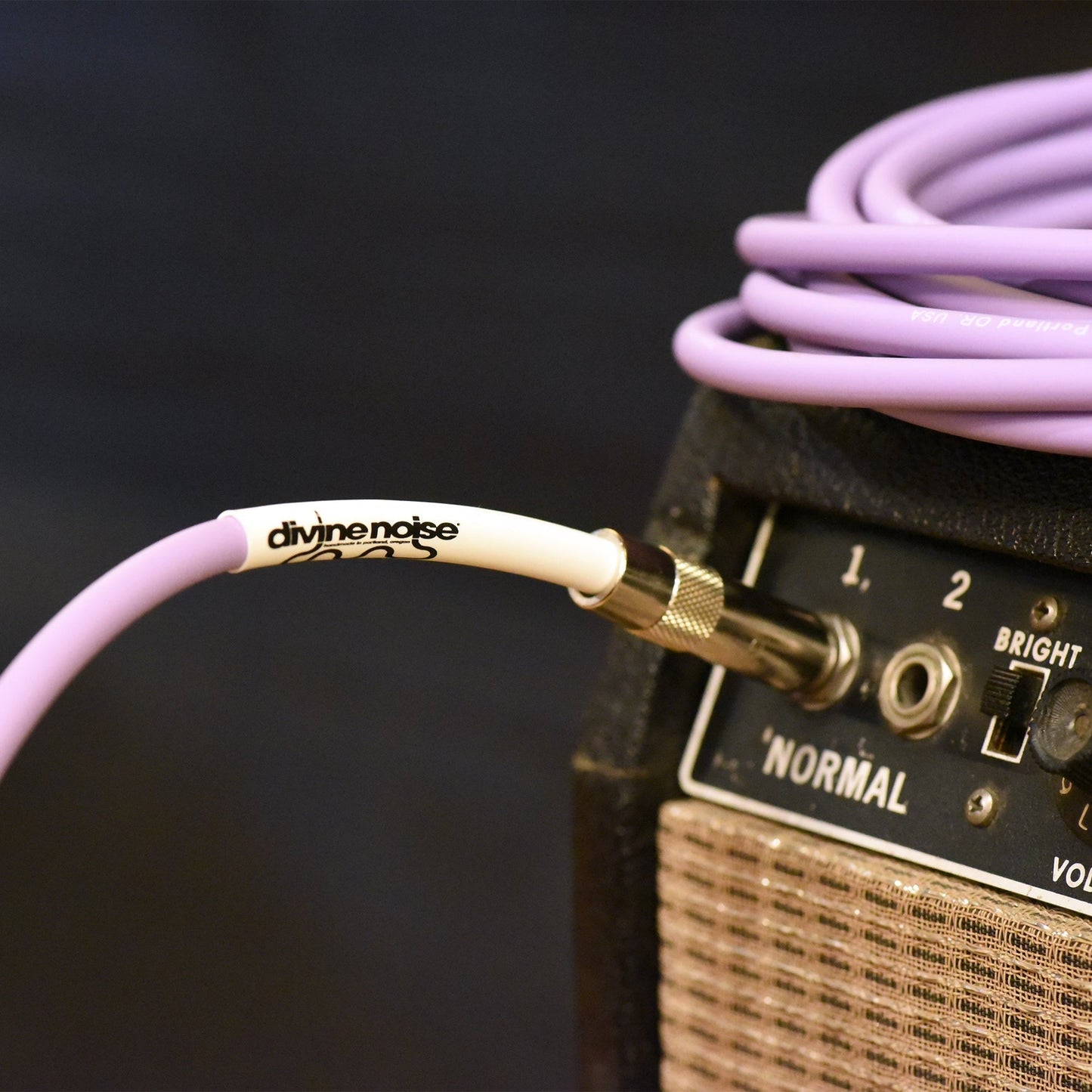 Divine Noise Instrument Cable 10' Right Angle/Straight Lavender Haze