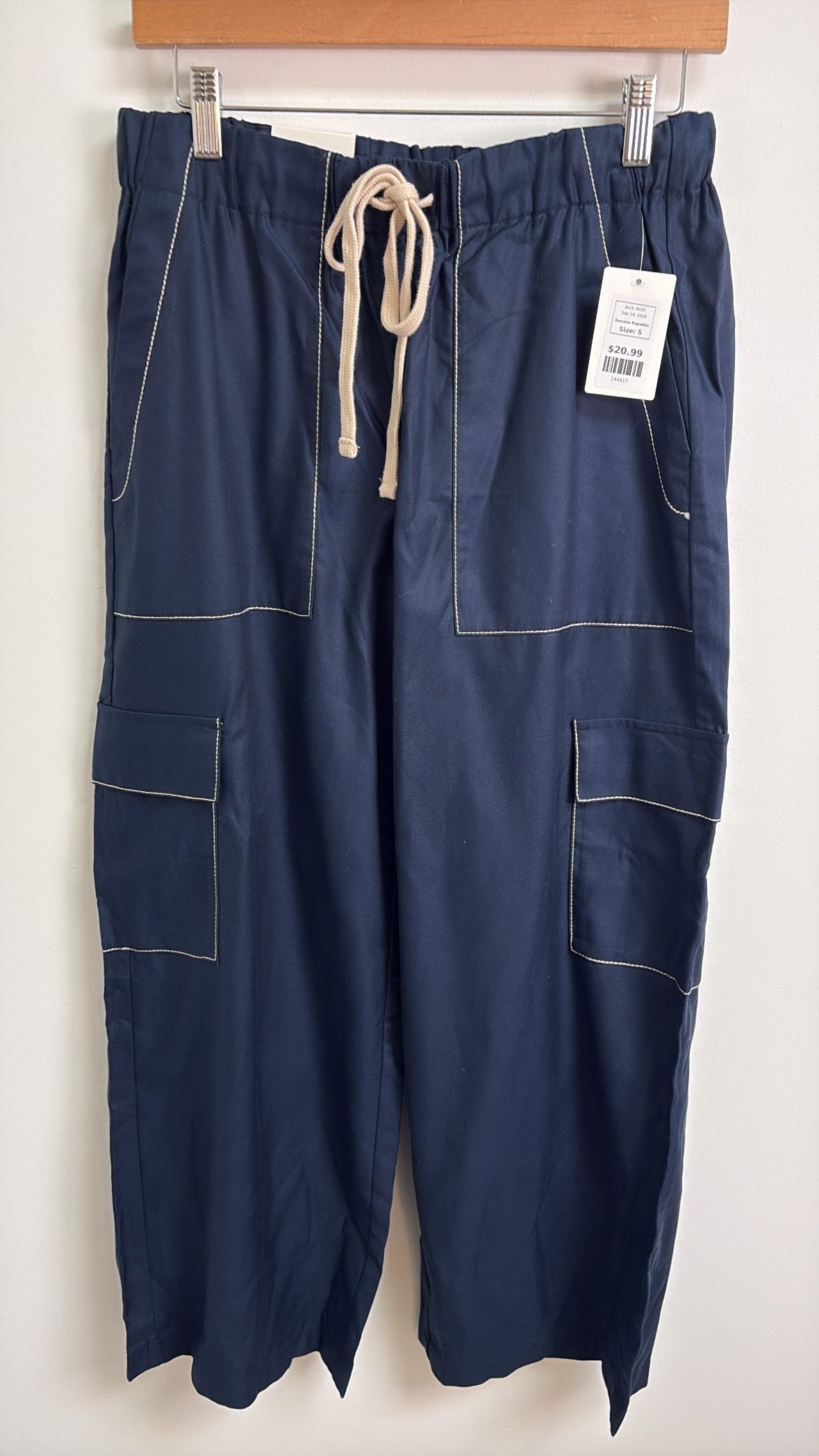 New 28" Inseam Banana Republic Blue Wide Leg High Rise Pants, S