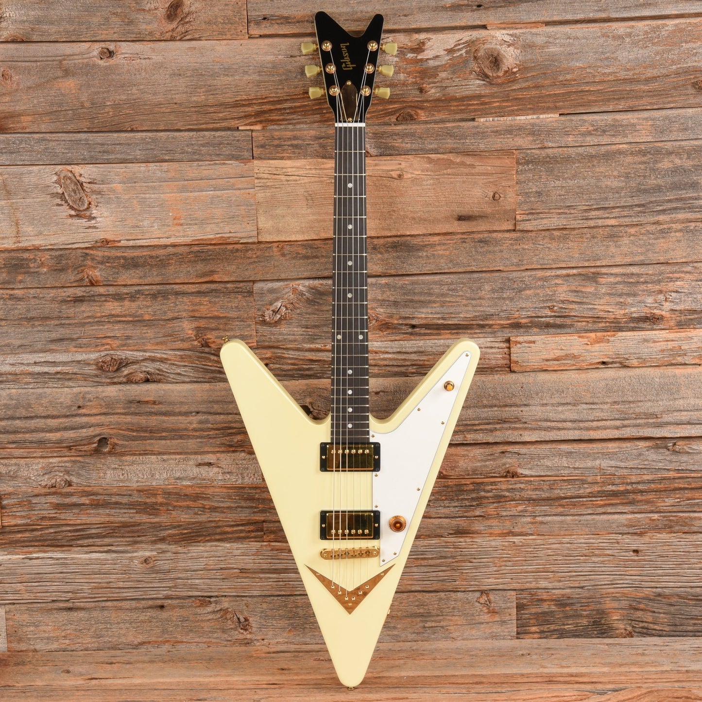 Gibson Reverse Flying V White - Dave Amato of REO Speedwagon