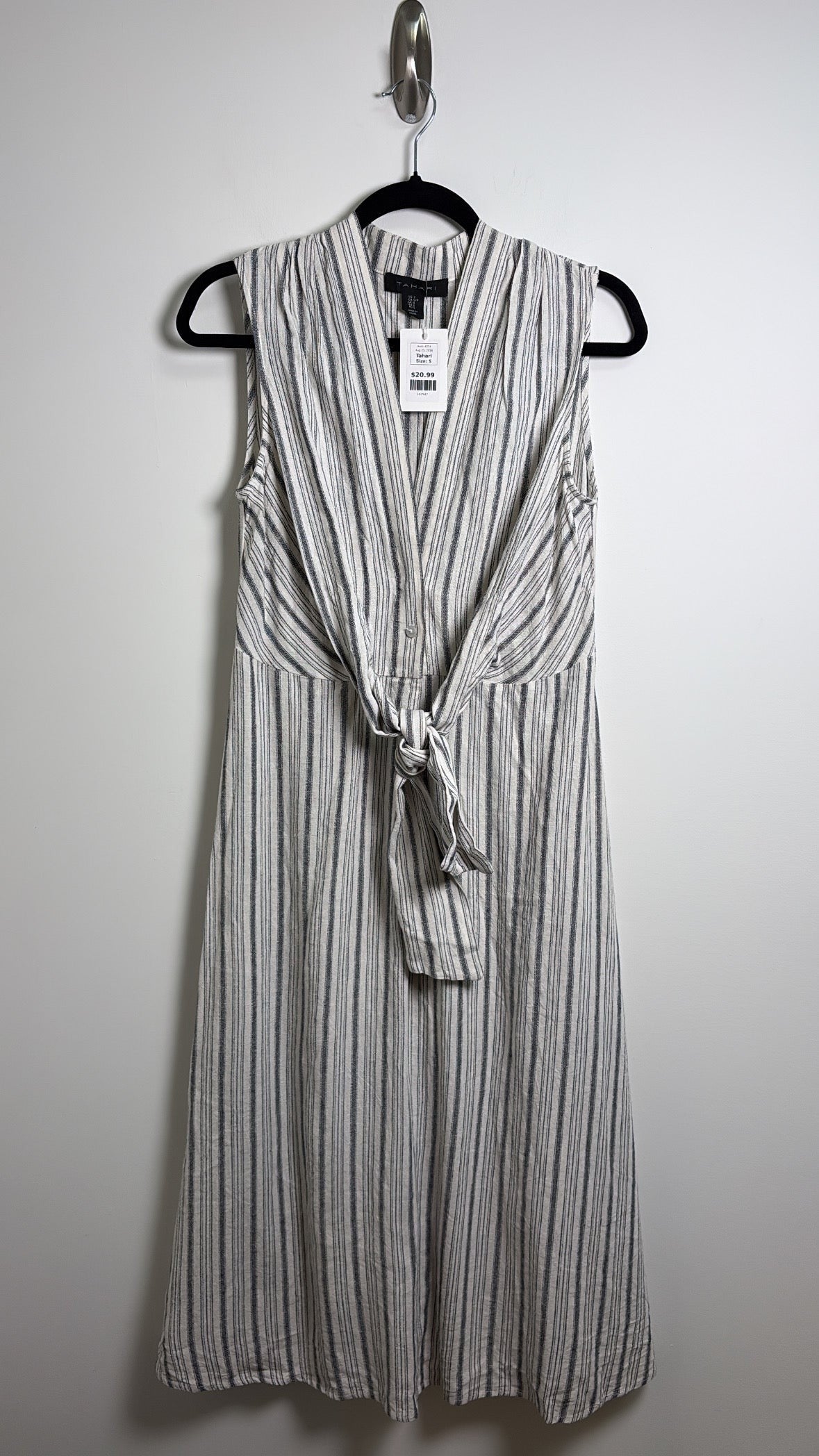 Tahari Cream/Blue Stripe Dress, S
