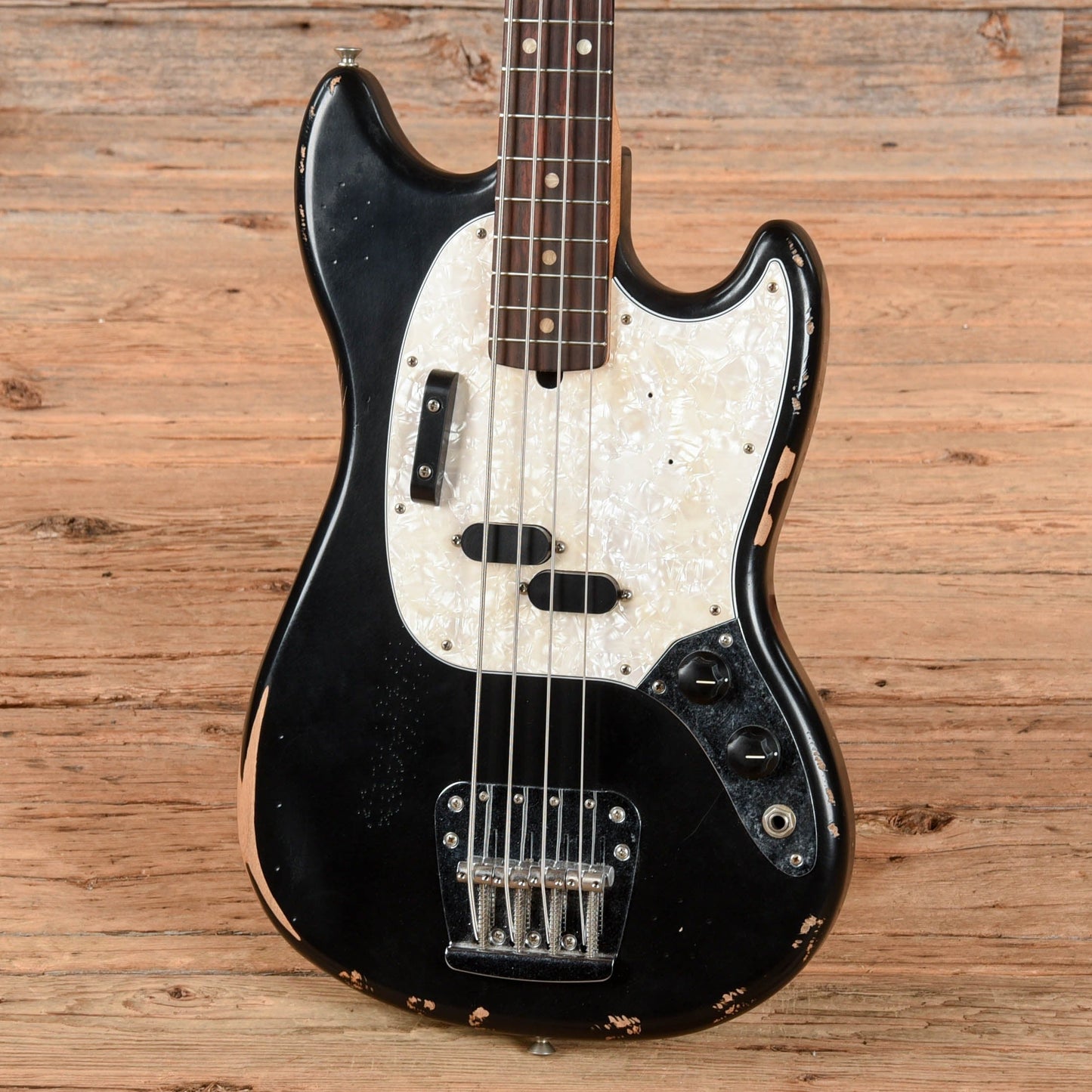 Fender Justin Meldal Johnson Road Worn Signature Mustang Bass Black 2023