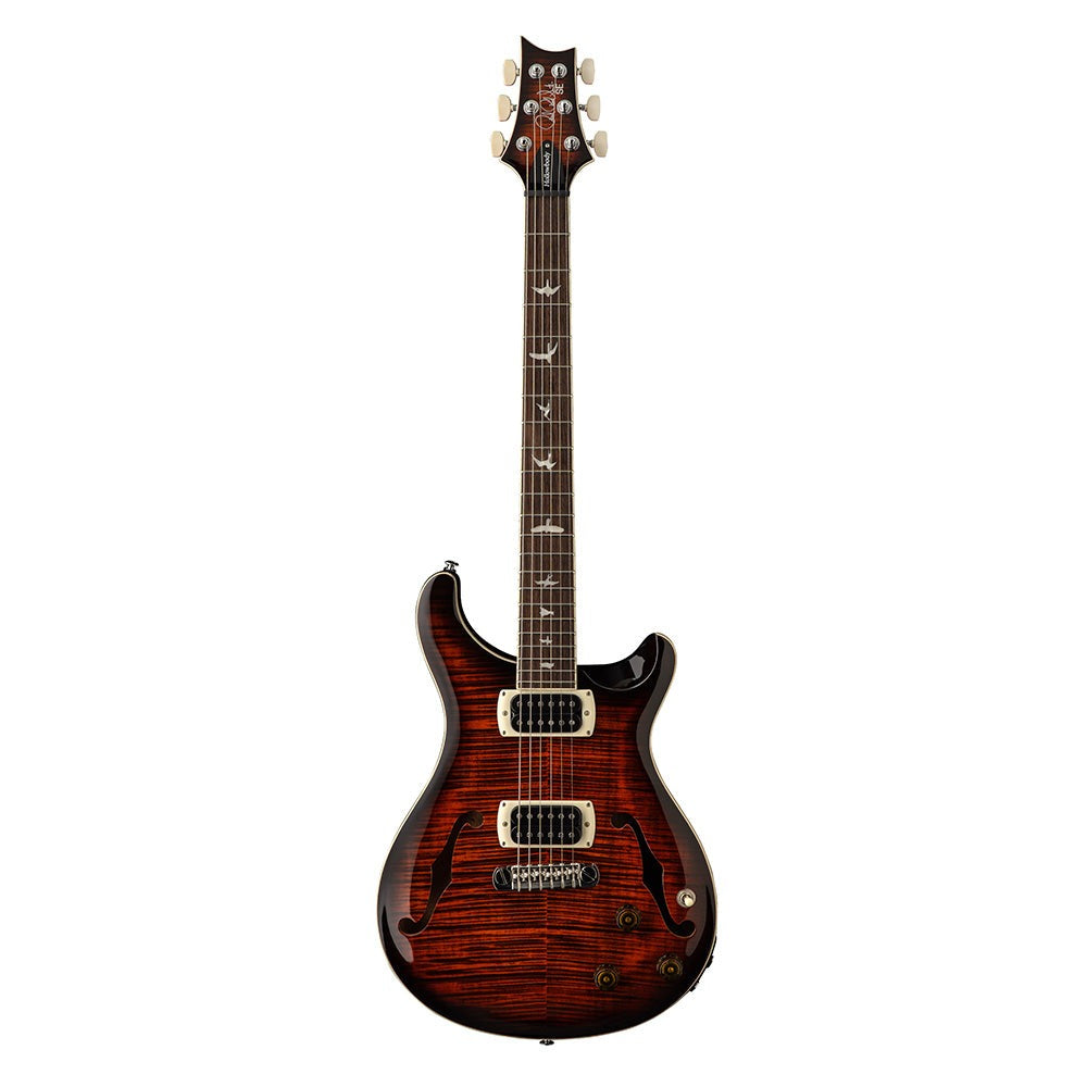 PRS SE Flat Back Hollowbody I Piezo Orange Tiger Smokeburst
