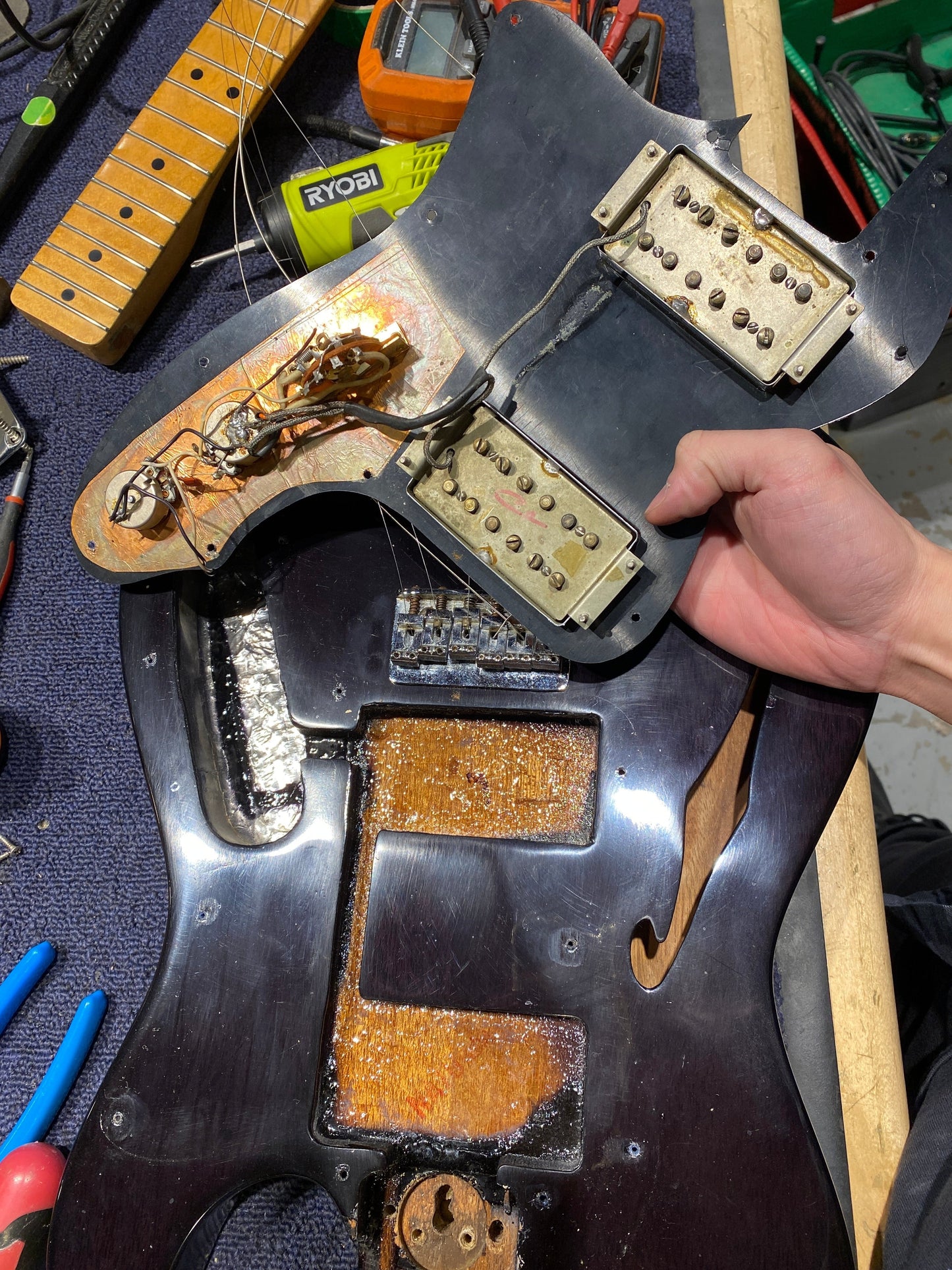 Fender Telecaster Thinline Transparent Black Refin 1972