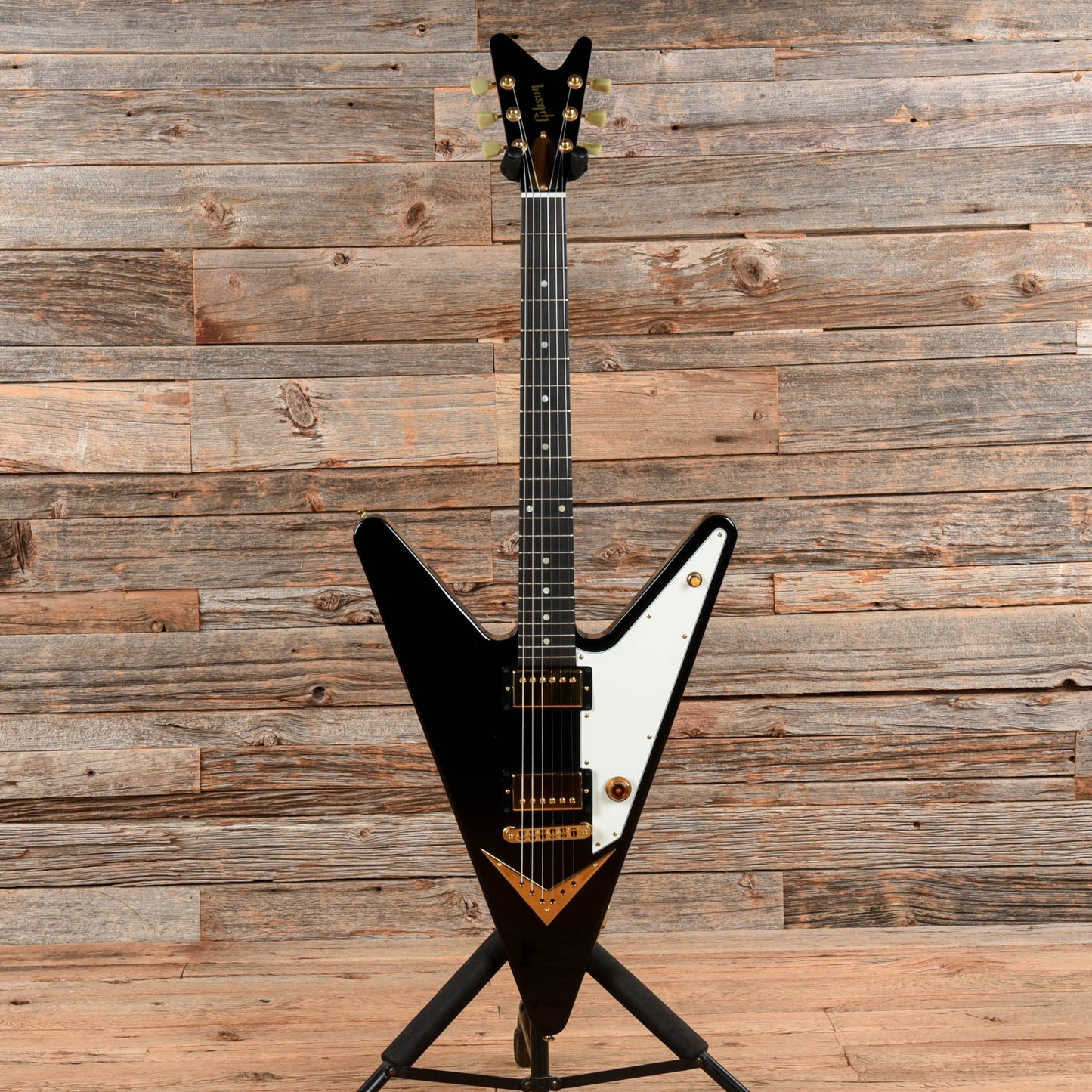 Gibson Reverse Flying V Black - Dave Amato of REO Speedwagon