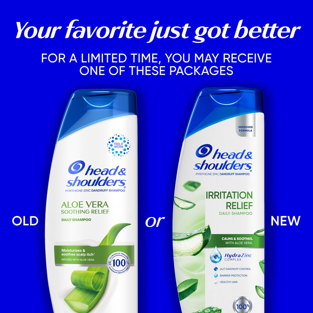 Head & Shoulders Irritation Relief Dandruff Shampoo, 24/7 Protection, Zinc Pyrithione