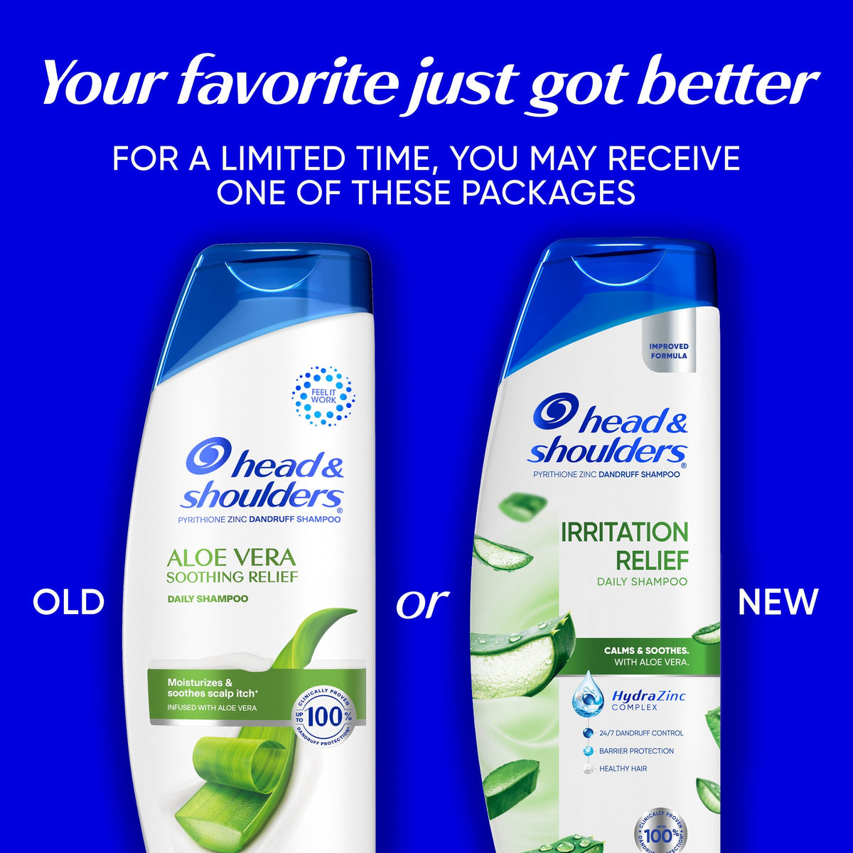 Head & Shoulders Irritation Relief Dandruff Shampoo, 24/7 Protection, Zinc Pyrithione