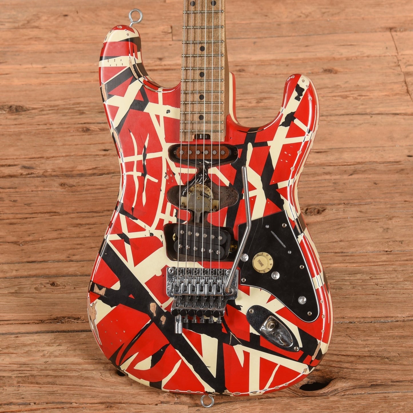 EVH Striped Series Frankenstein Red, Black, and White 2021