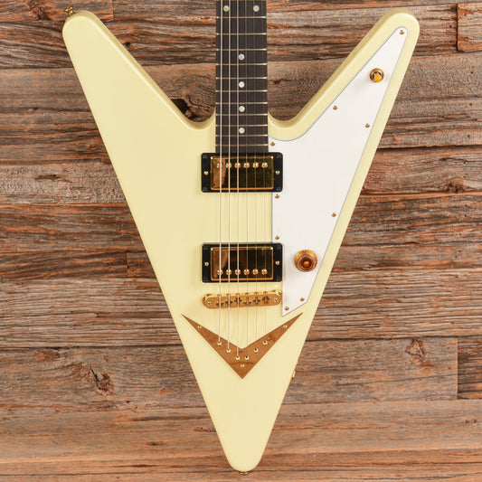 Gibson Reverse Flying V White - Dave Amato of REO Speedwagon