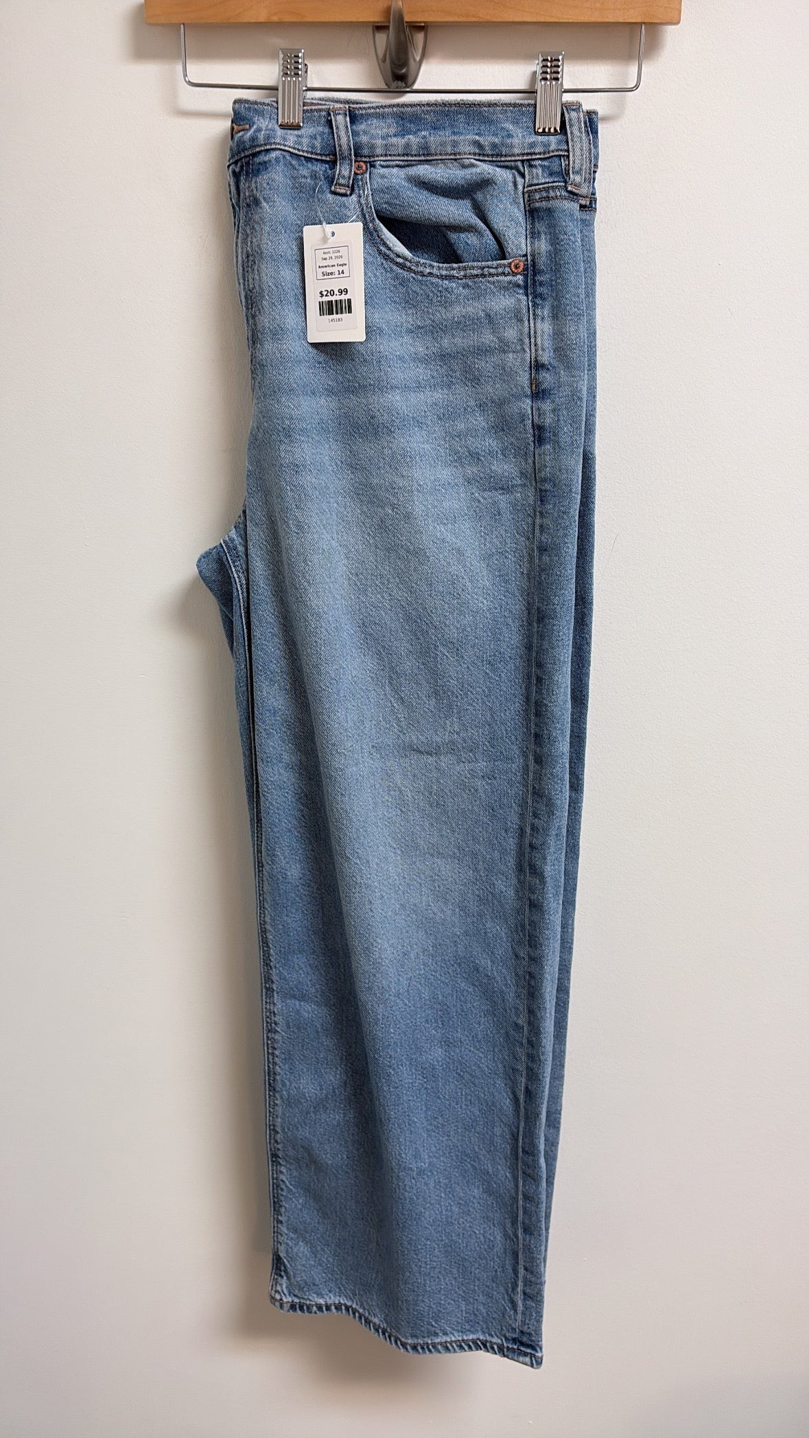 American Eagle 28" Inseam Stovepipe Jeans, 14