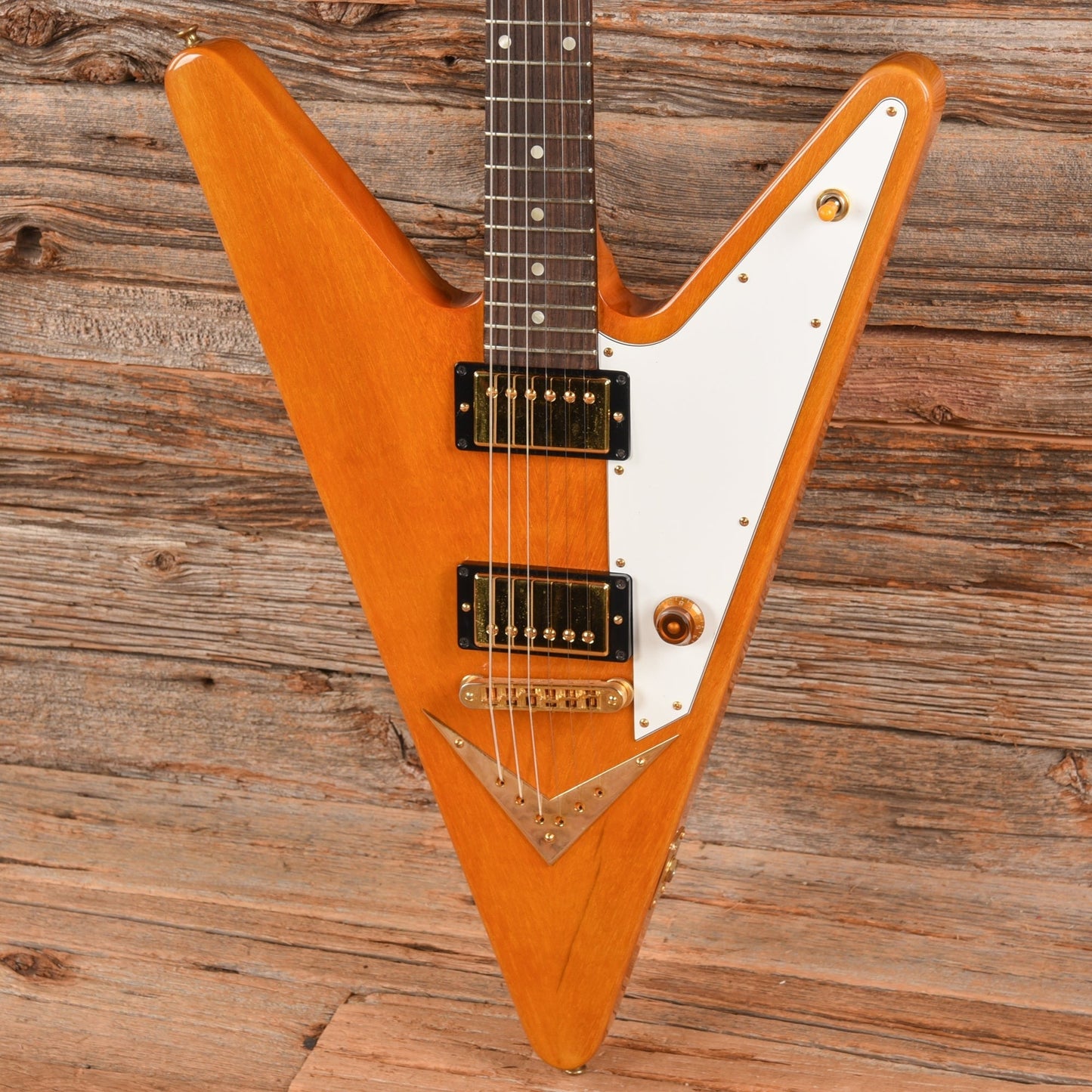 Gibson Reverse Flying V Natural - Dave Amato of REO Speedwagon