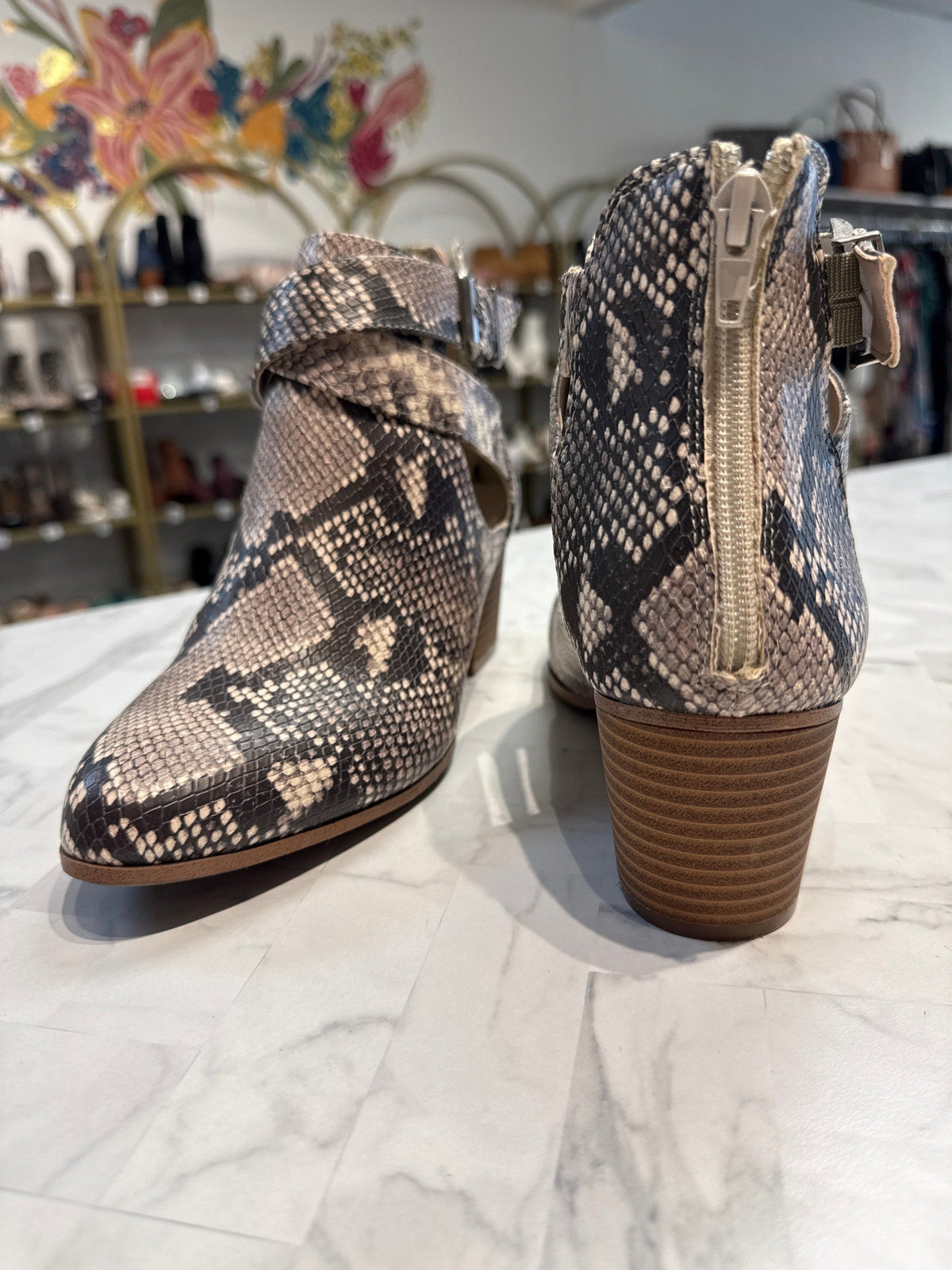 Fergalicious Snake Print Kelsey Boots, 9