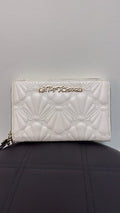 Betsey Johnson White Wristlet, 8.5"x5.5"