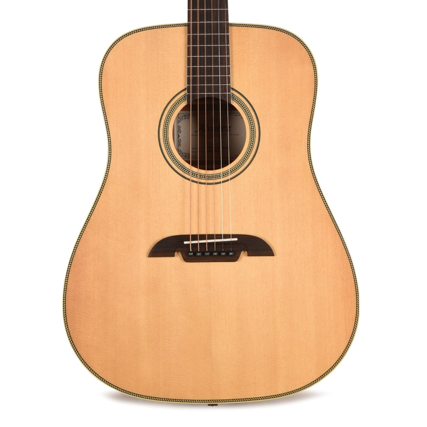 Alvarez AD60 Herringbone Dreadnought Acoustic Guitar Natural