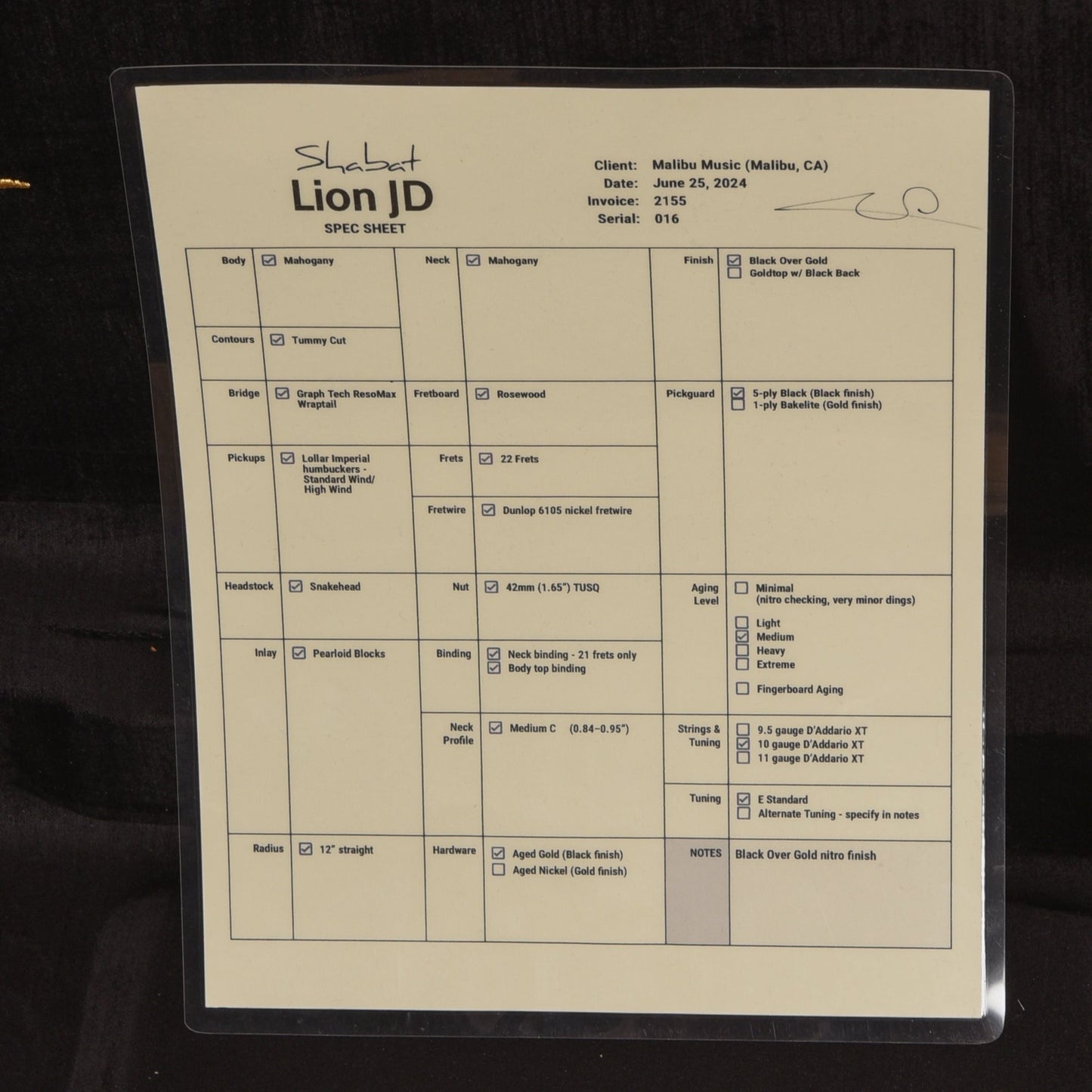 Shabat Lion JD Aged Black 2024