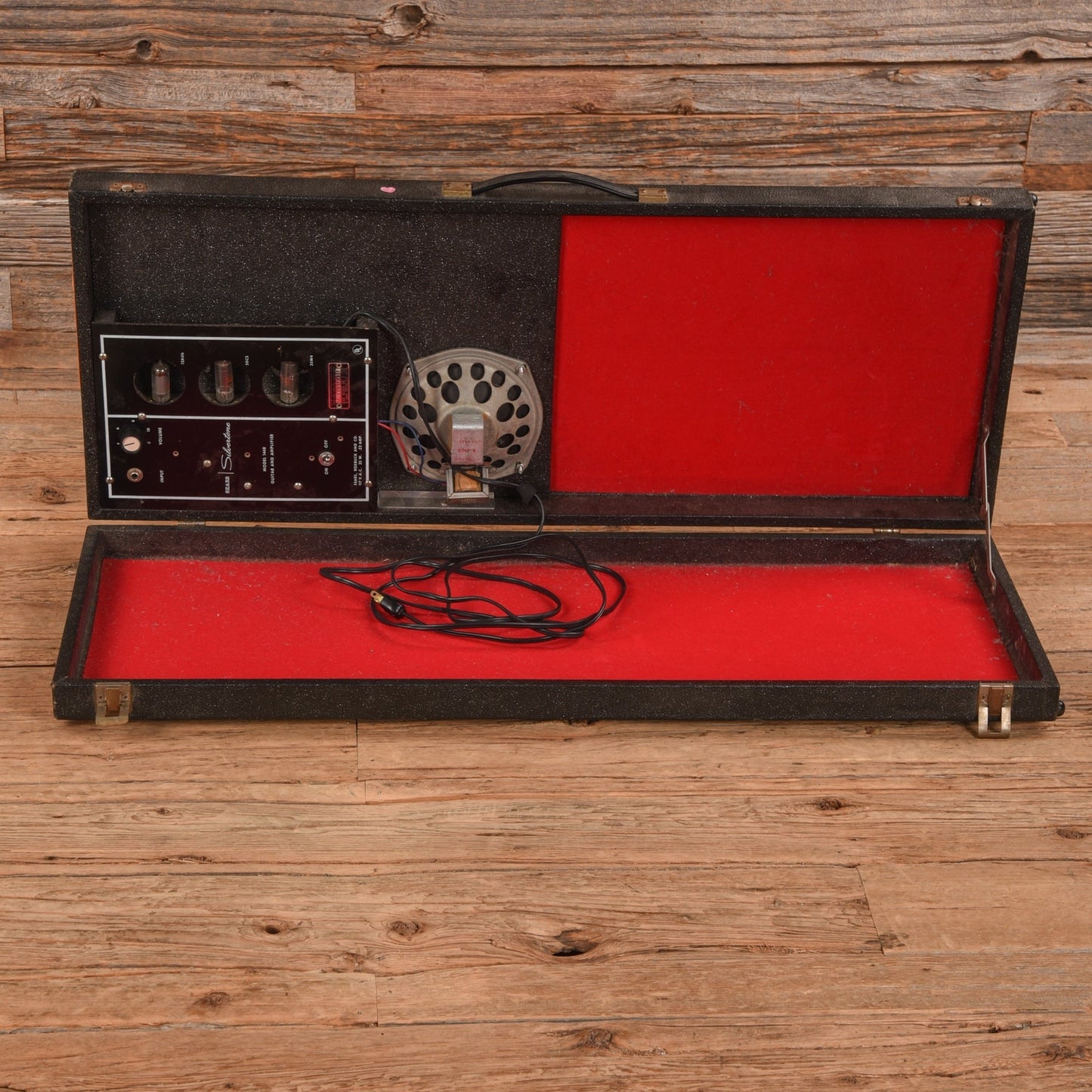 Silvertone Model 1448 w/ Amp in Case Black 1960s