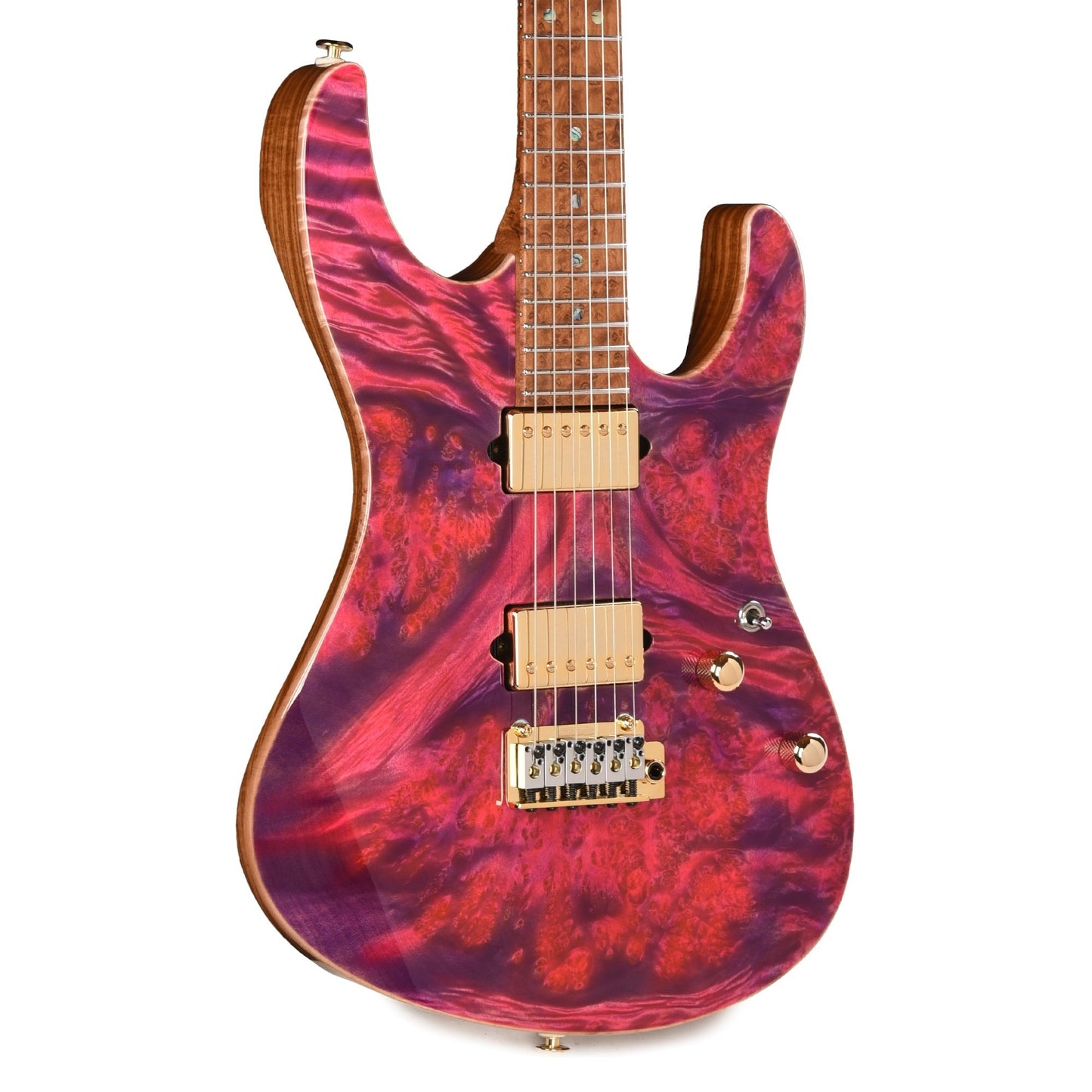 Suhr Custom Modern Pink Algae w/CME-Selected Waterfall Burl Maple Top