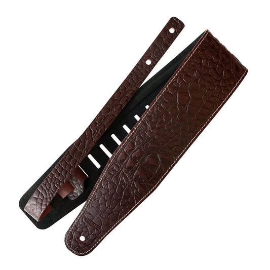 Richter Beavertail Guitar Strap Genuine Leather Padded Cayman Brown