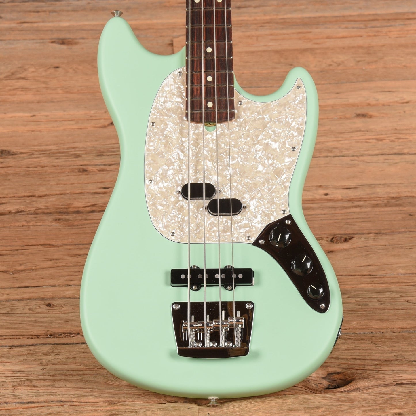 Fender American Performer Mustang Bass Satin Surf Green 2023