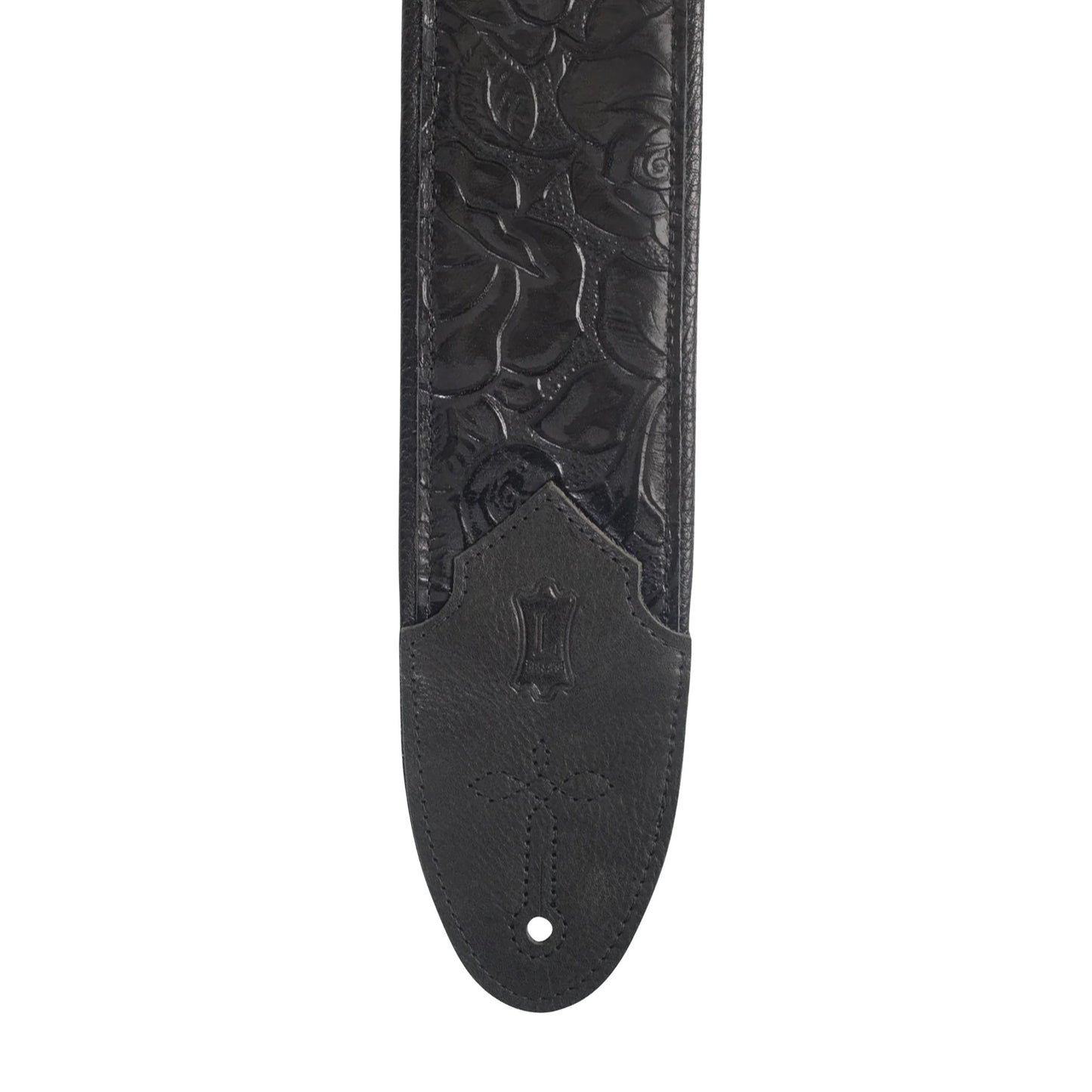 Levy's Sundance Series 3" Wide Embossed Leather Guitar Strap Black