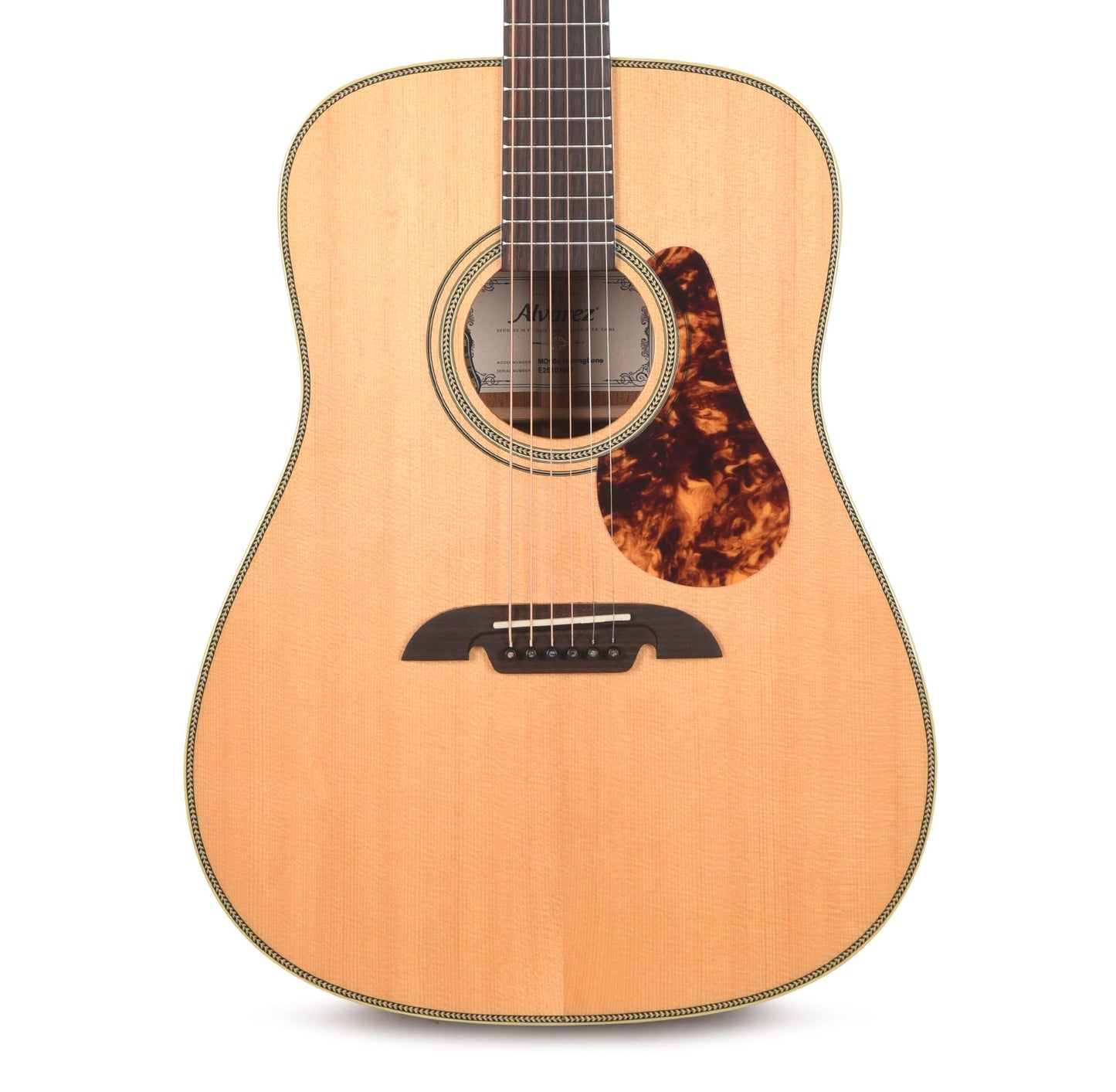 Alvarez MD60e Masterworks Dreadnought Solid AAA Sitka Spruce/Solid African Mahogany Natural w/Herringbone