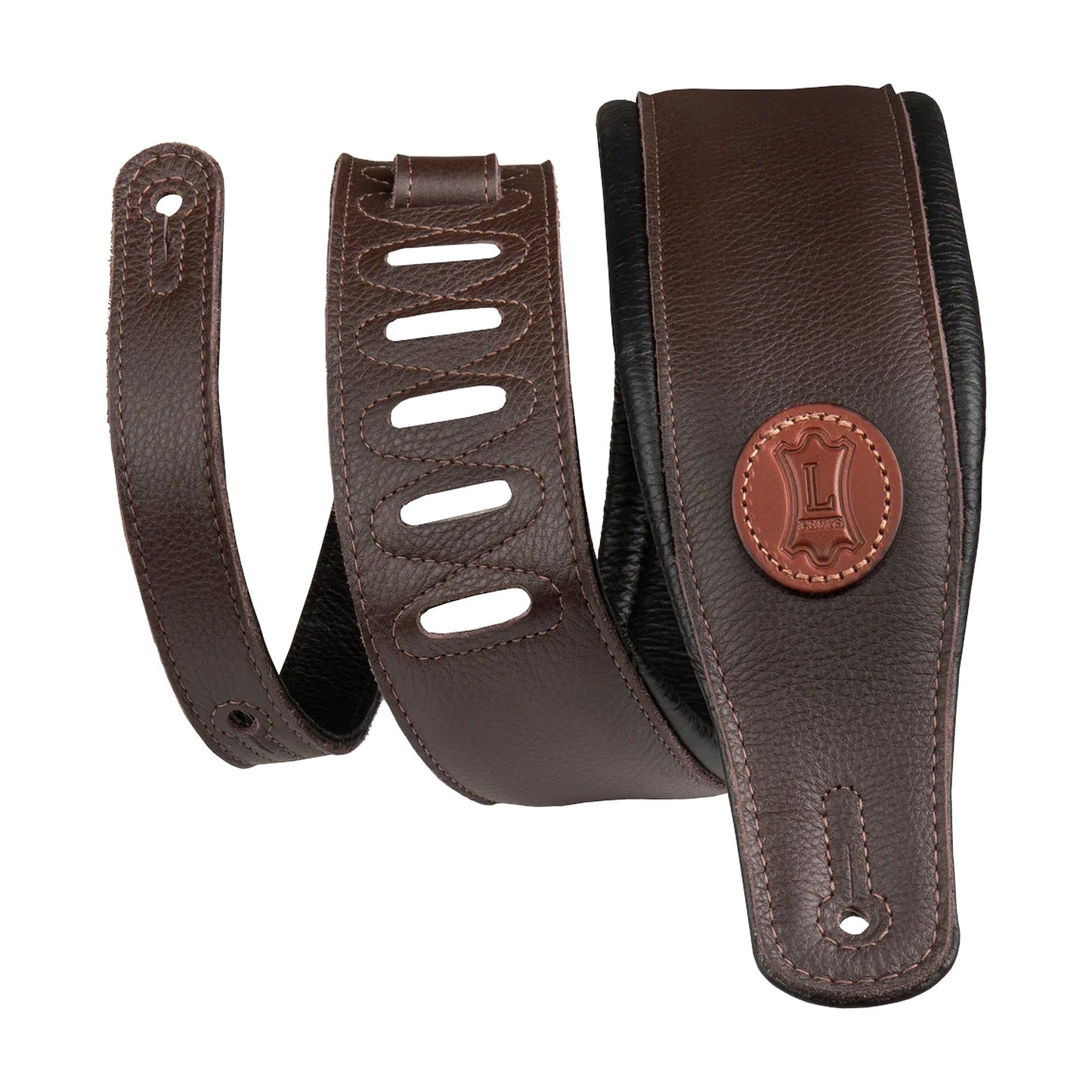 Levy's Signature Legacy Series 3" Wide Garment Leather Guitar Strap Dark Brown