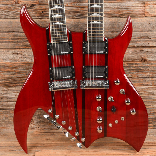 B.C. Rich Rich B Legacy Double Neck 2009 Trans Red - Dave Amato of REO Speedwagon