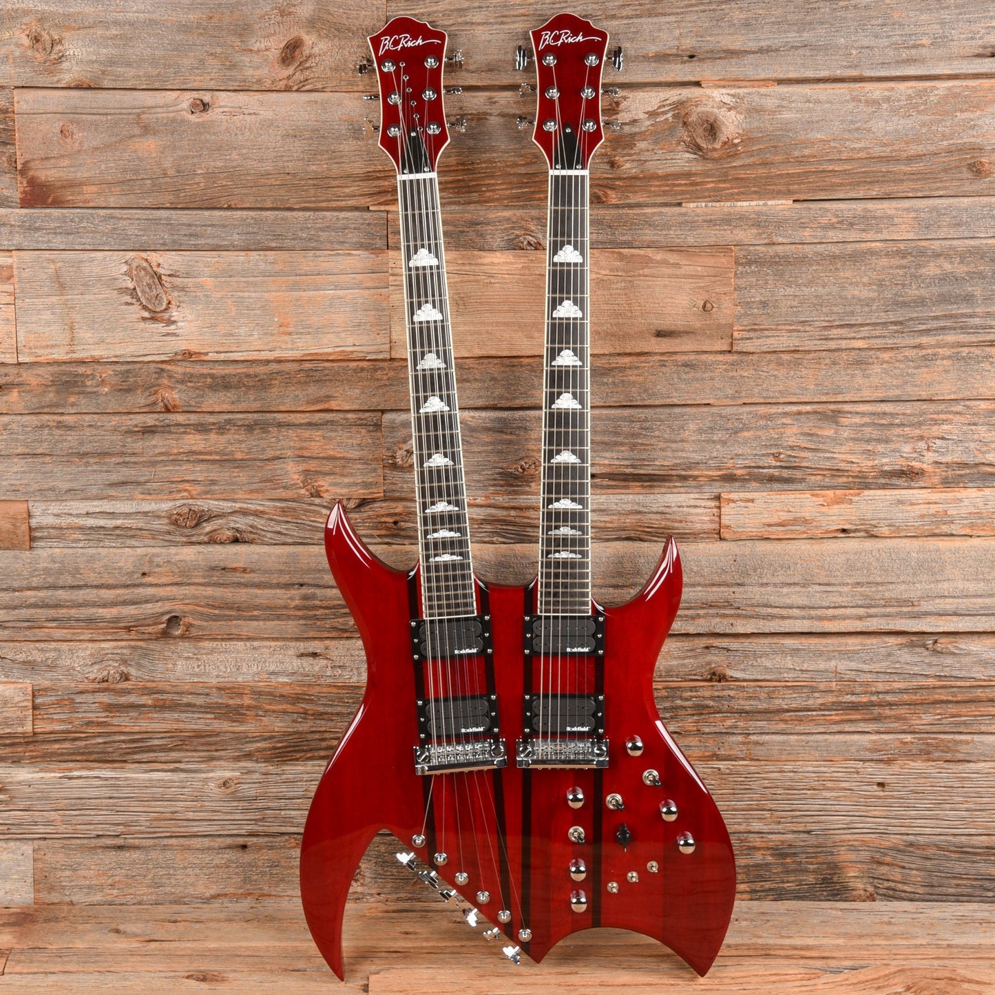 B.C. Rich Rich B Legacy Double Neck 2009 Trans Red - Dave Amato of REO Speedwagon