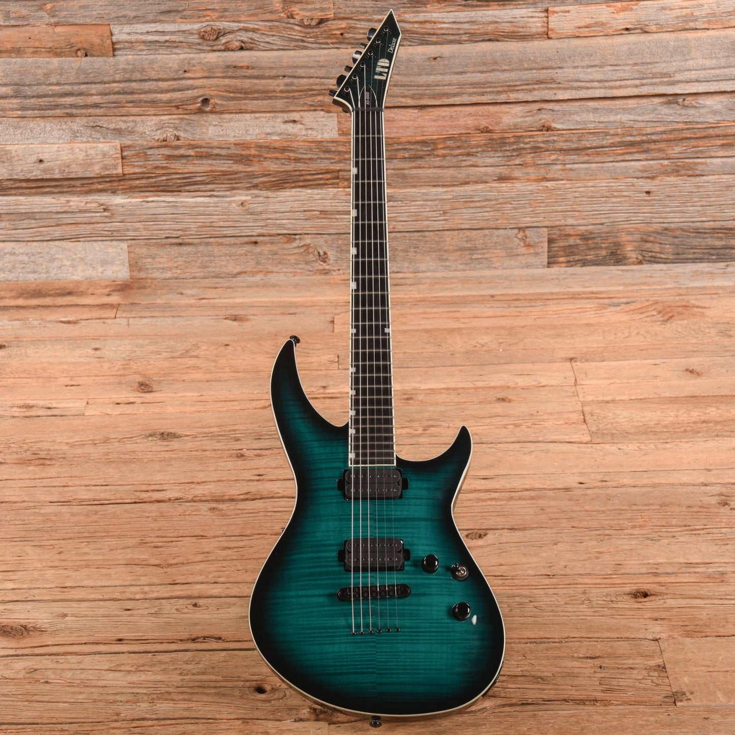 LTD H3-1000 Deluxe Black Turquoise Sunburst 2019