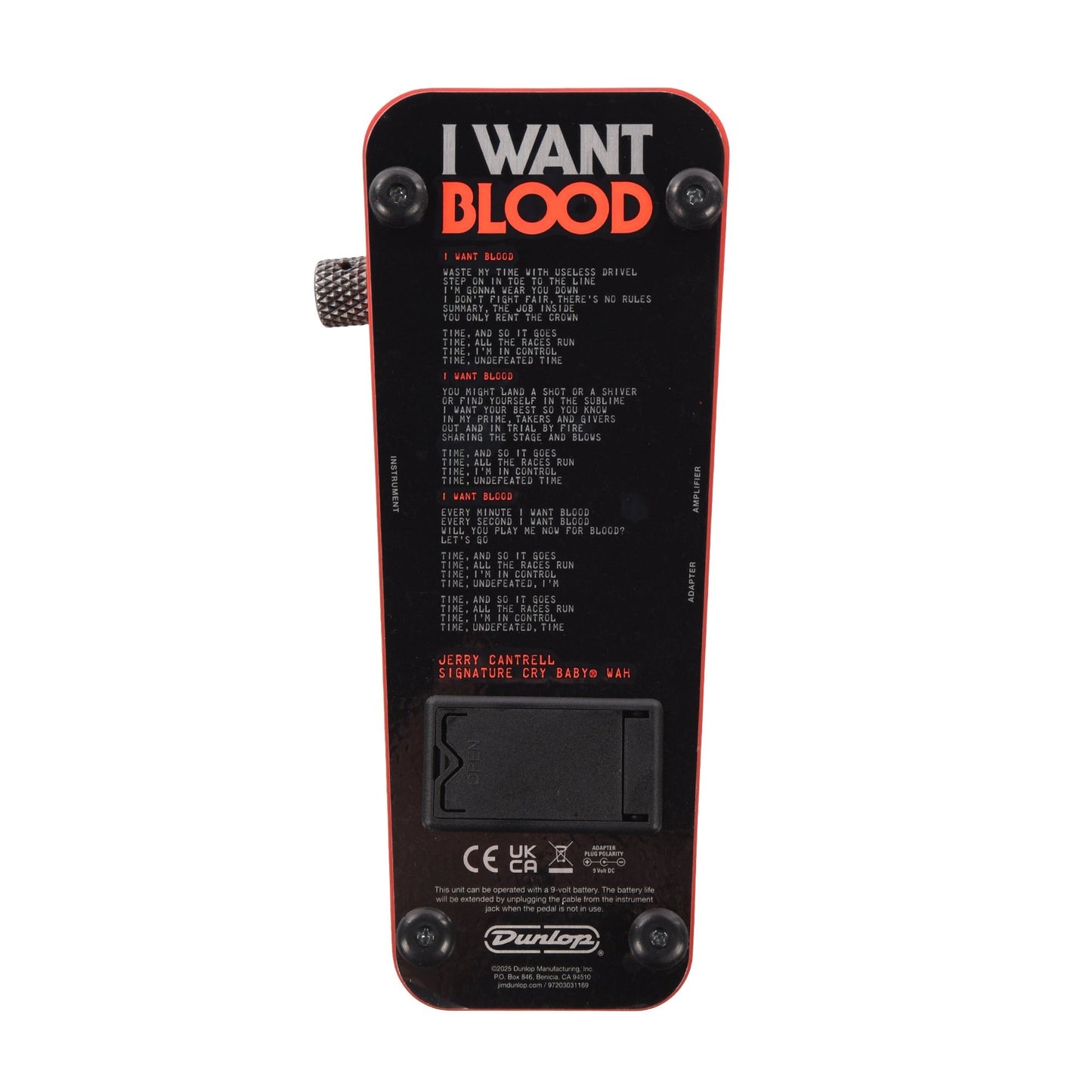 Dunlop JC95IWB Jerry Cantrell I Want Blood Cry Baby Wah Pedal