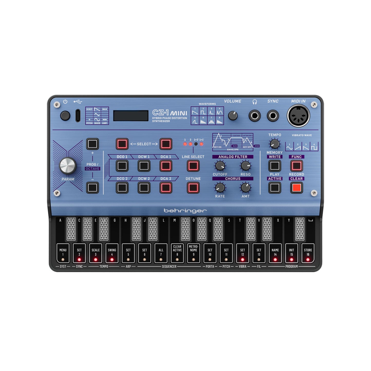 Behringer CZ-1 Mini Portable 3-Voice Hybrid Phase Distortion Synthesizer