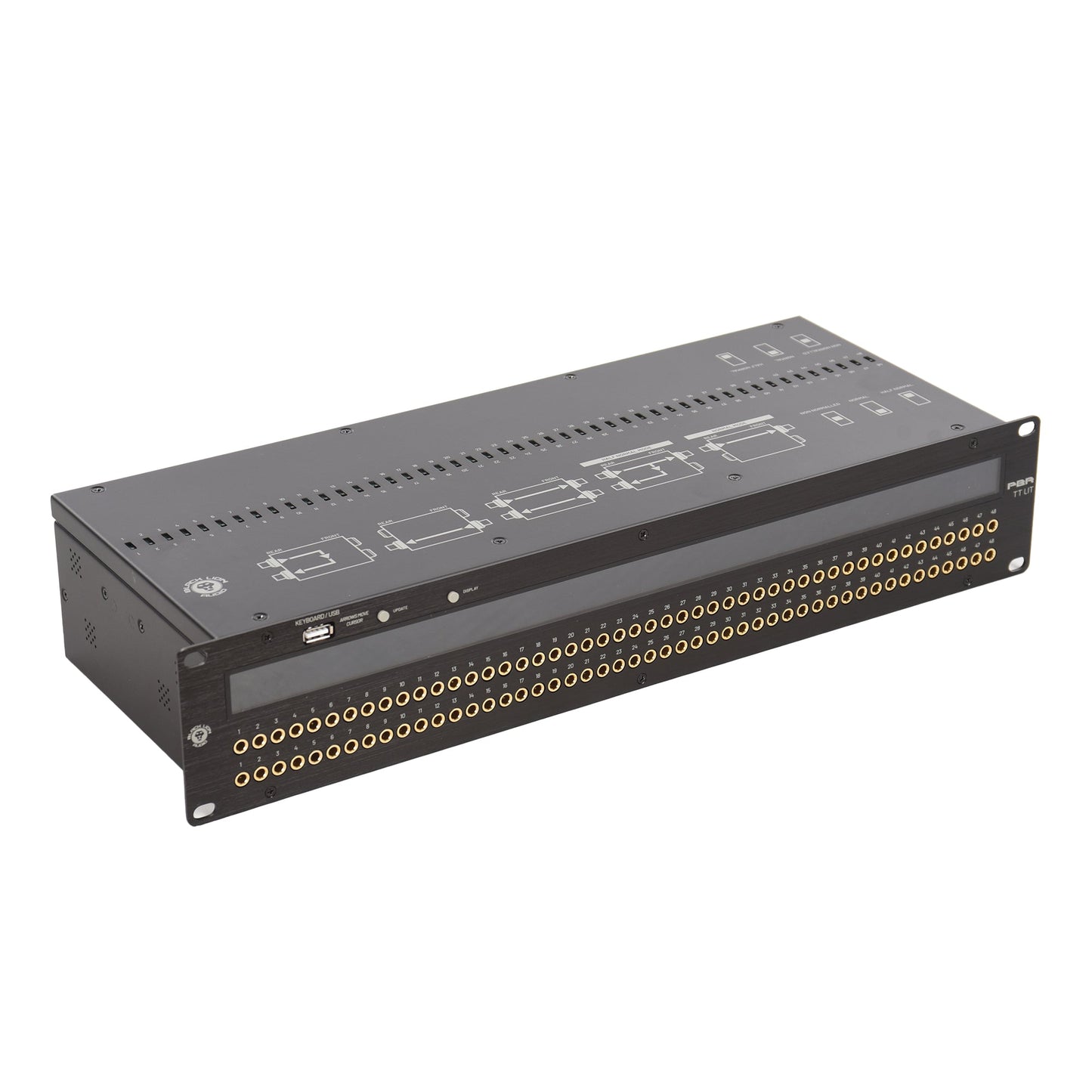 Black Lion Audio PBR TT LIT 96-Point Gold-Plated TT/DB25 Patchbay w/ customizable LED display