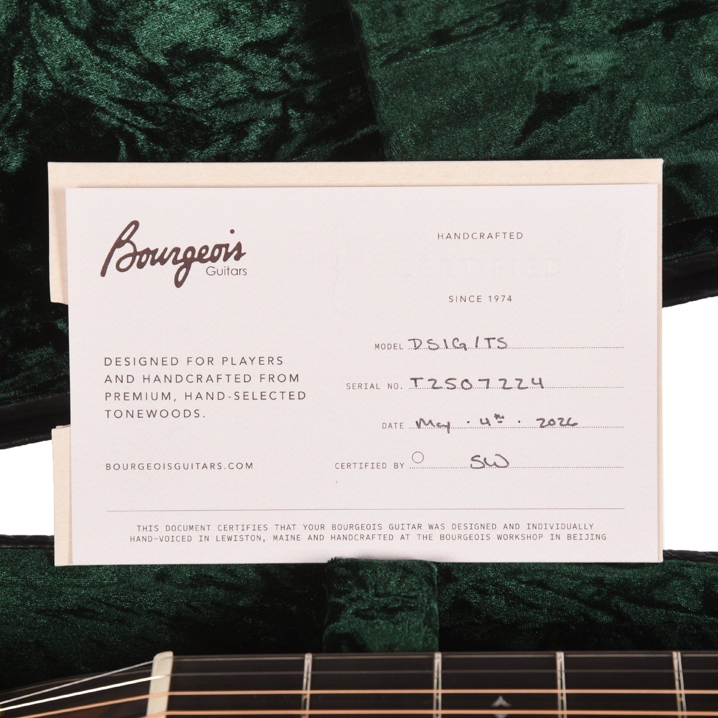 Bourgeois Touchstone Signature D Torrefied Alaskan Sitka/Madagascar Rosewood Natural
