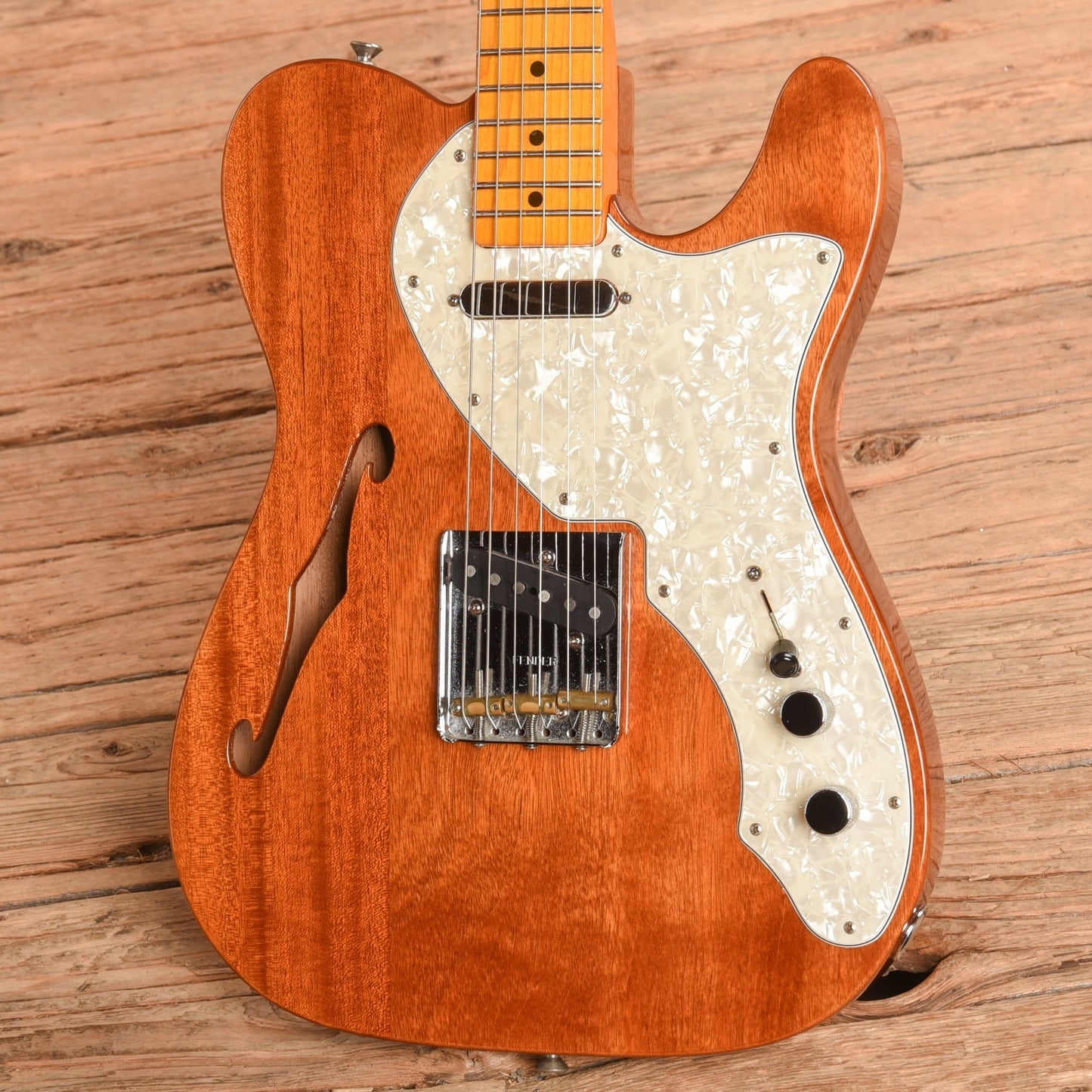 Fender Replacement Neck with Classic Series '69 Telecaster Thinline Body Mocha Mocha 2023
