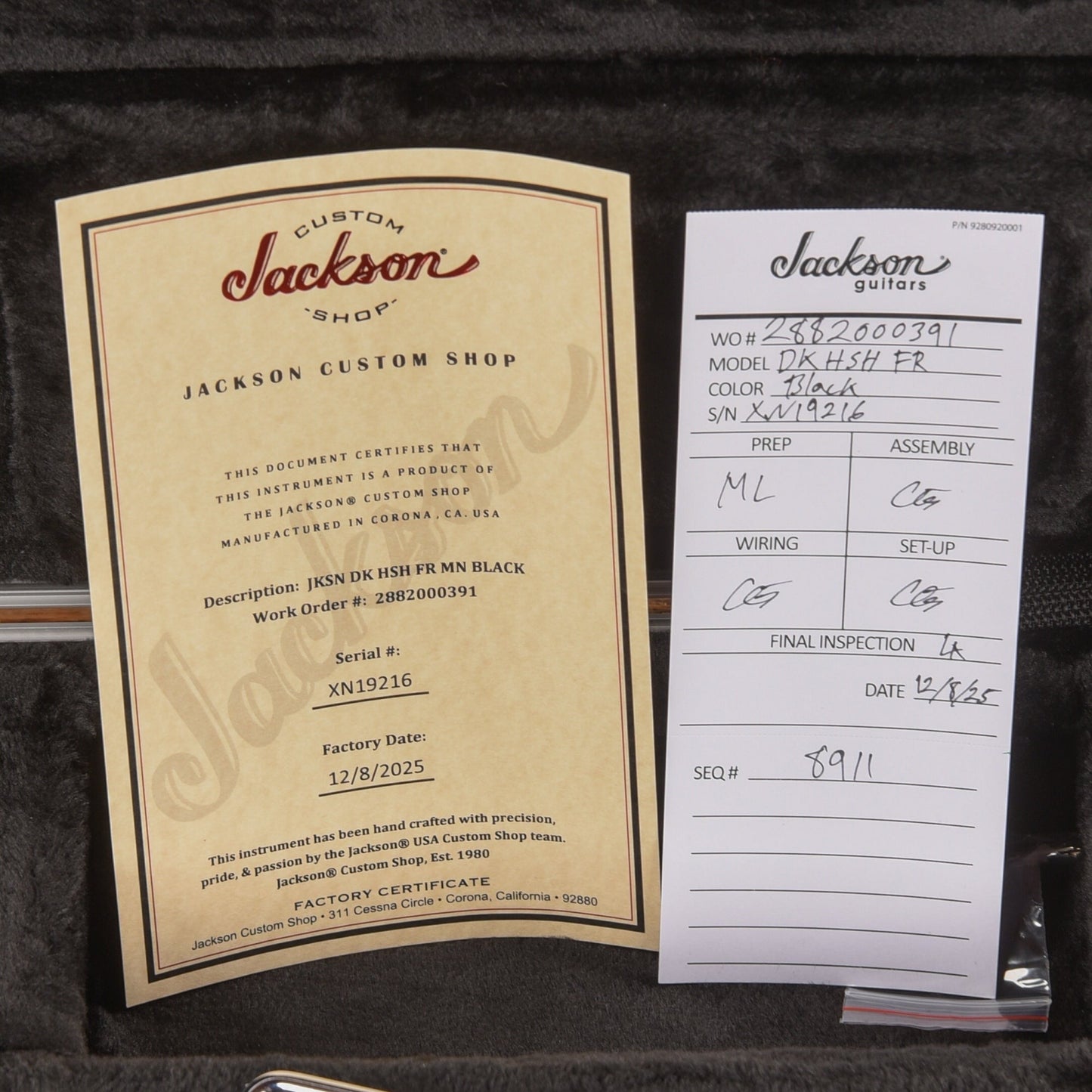 Jackson Custom Shop Dinky HSH FR Black