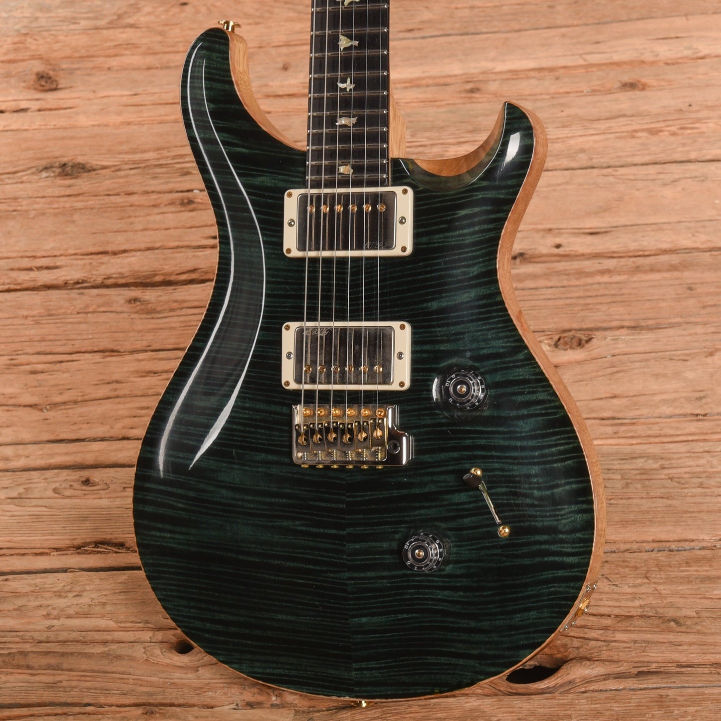 PRS Custom 24 Wood Library Slate Green 2016