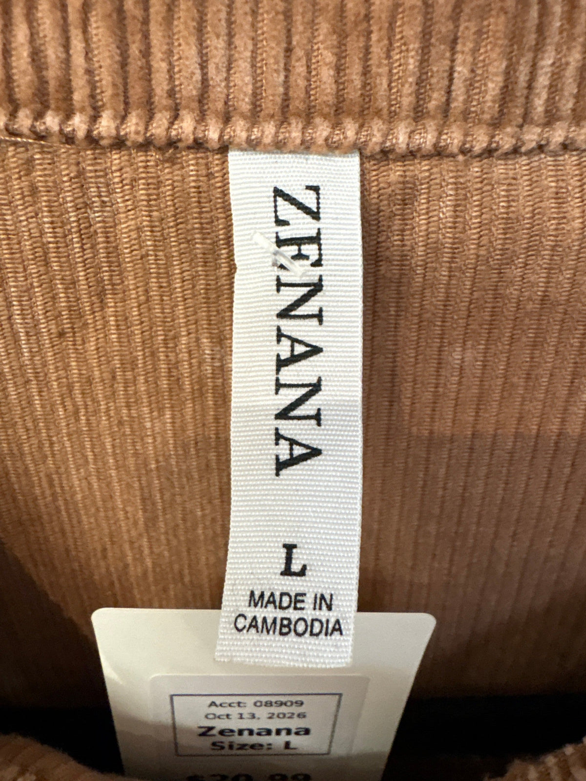 Zenana Corduroy Jacket, L